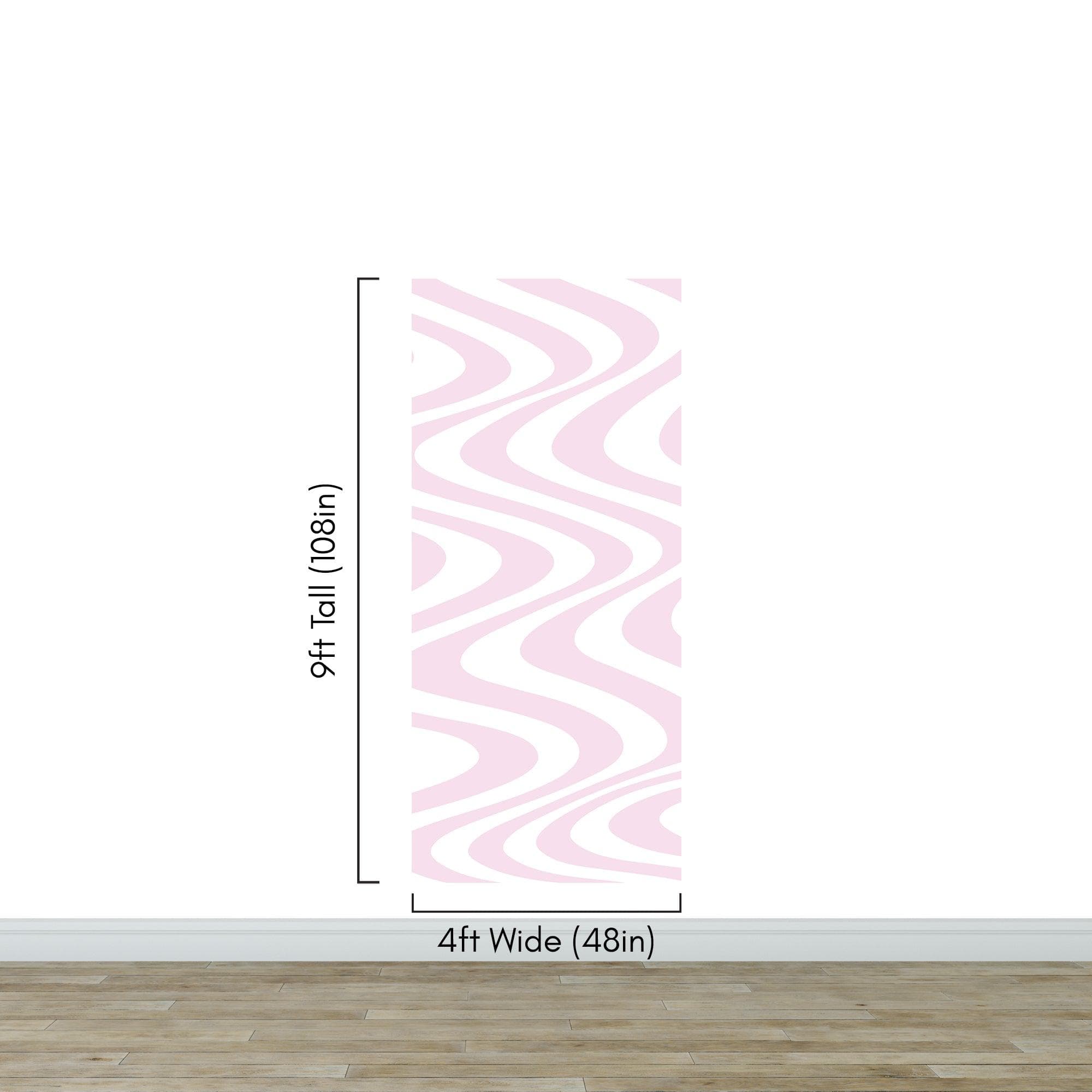 Pink Swirly Lines Abstract Wallpaper Mural. #6635