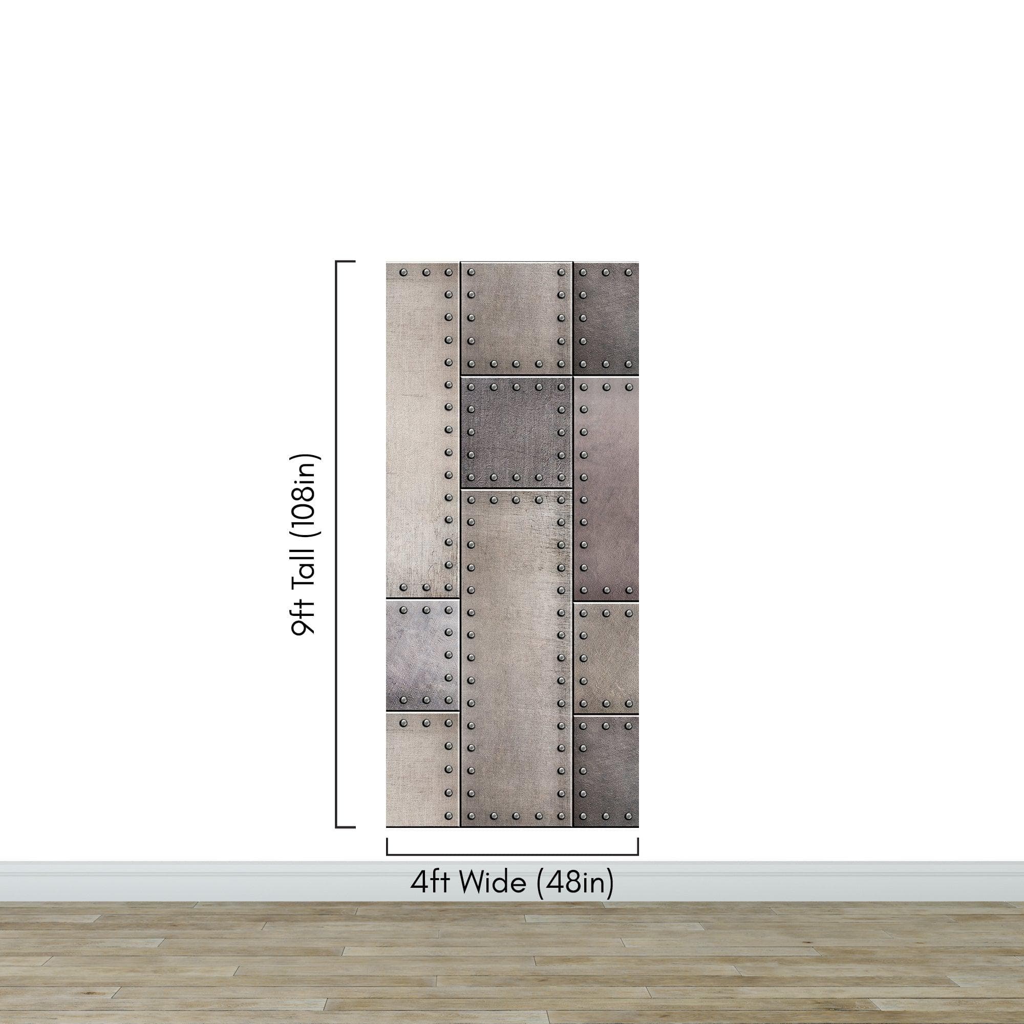 Rustic Metal Steel 3D Wallpaper Mural. #6752