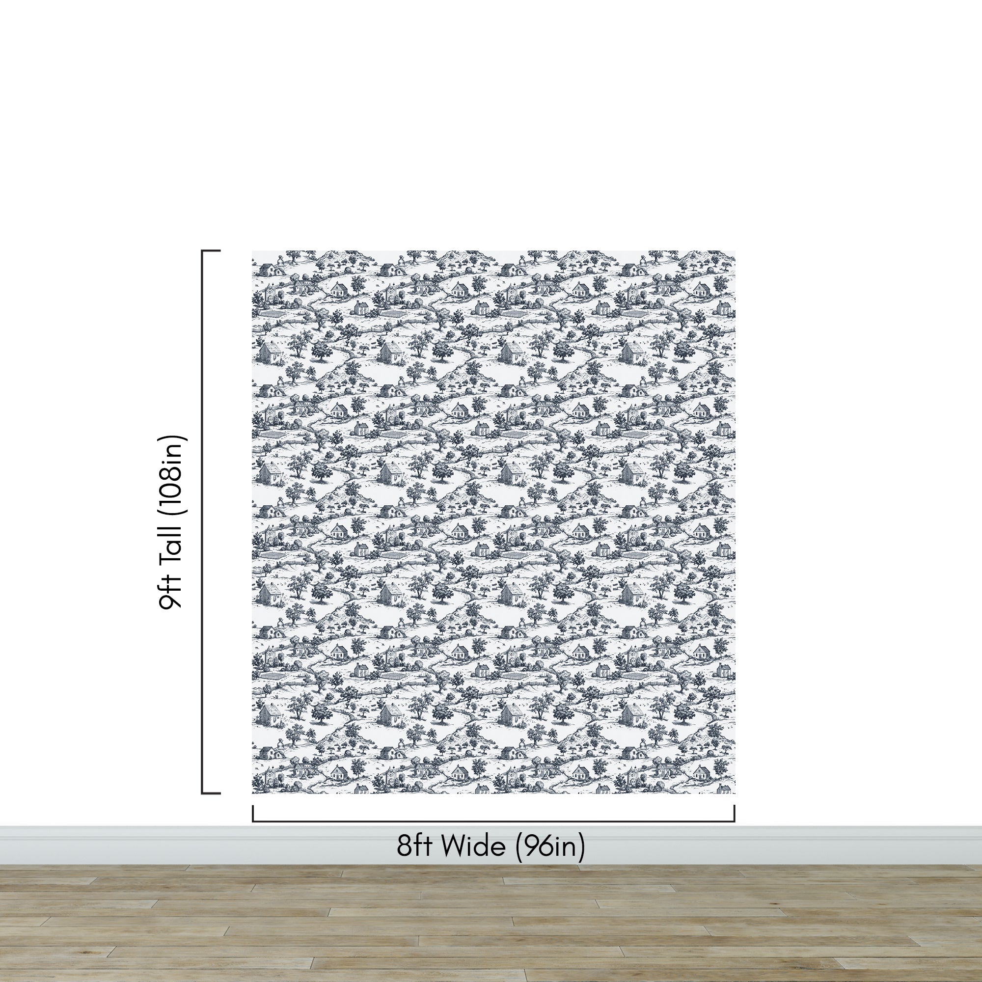 Rustic Wallpaper Peel and Stick Wall Mural. Countryside Motif Wall Decor. #6729