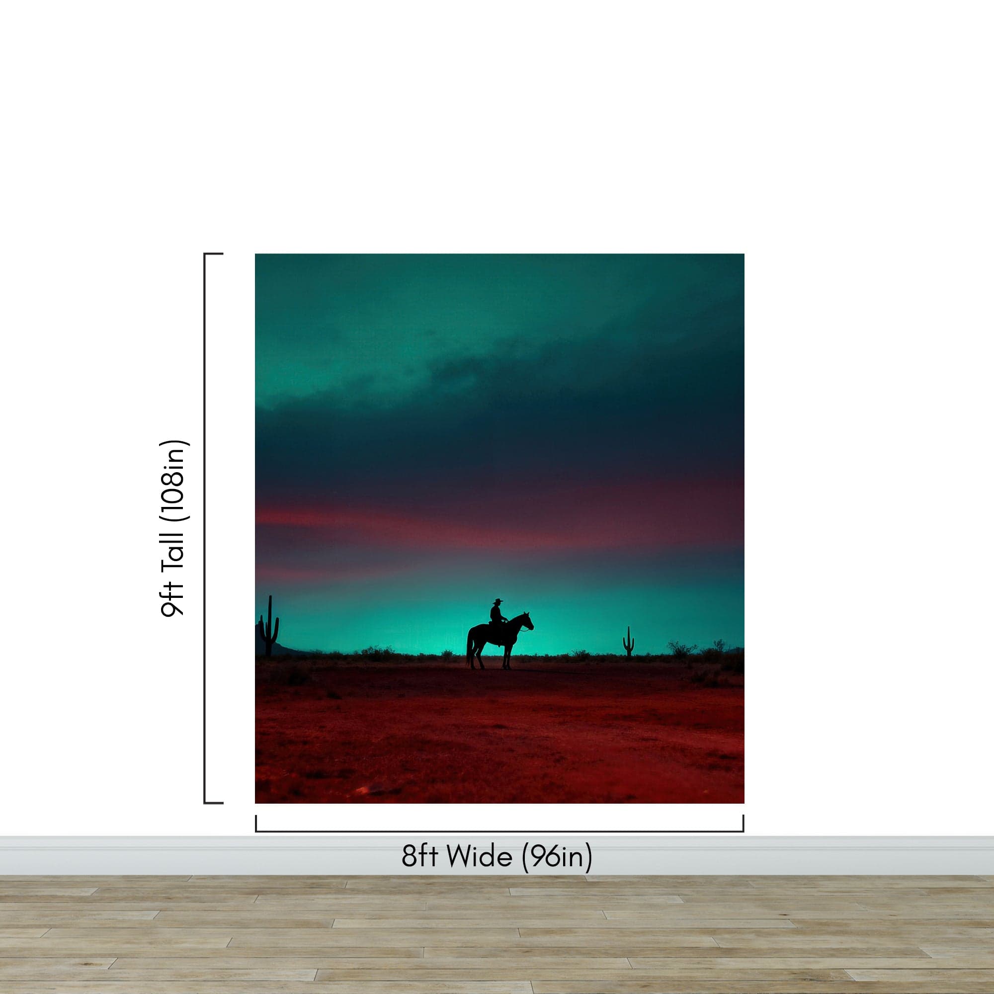 Cowboy on Horse Western Theme Wall Mural. #7068