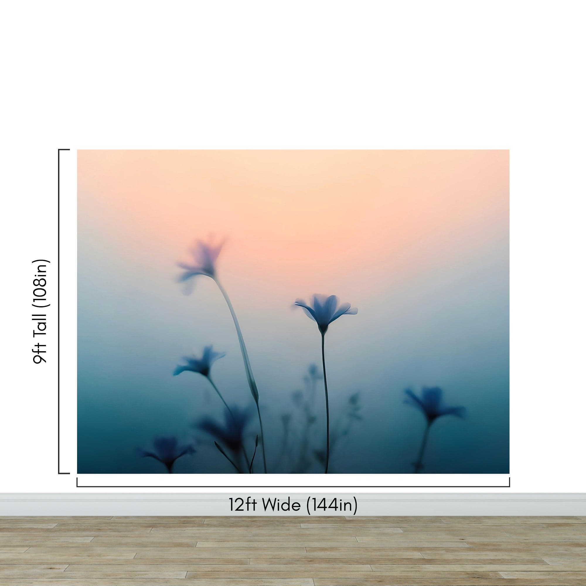 Morning Dew Misty Flower Wallpaper Mural. #7021