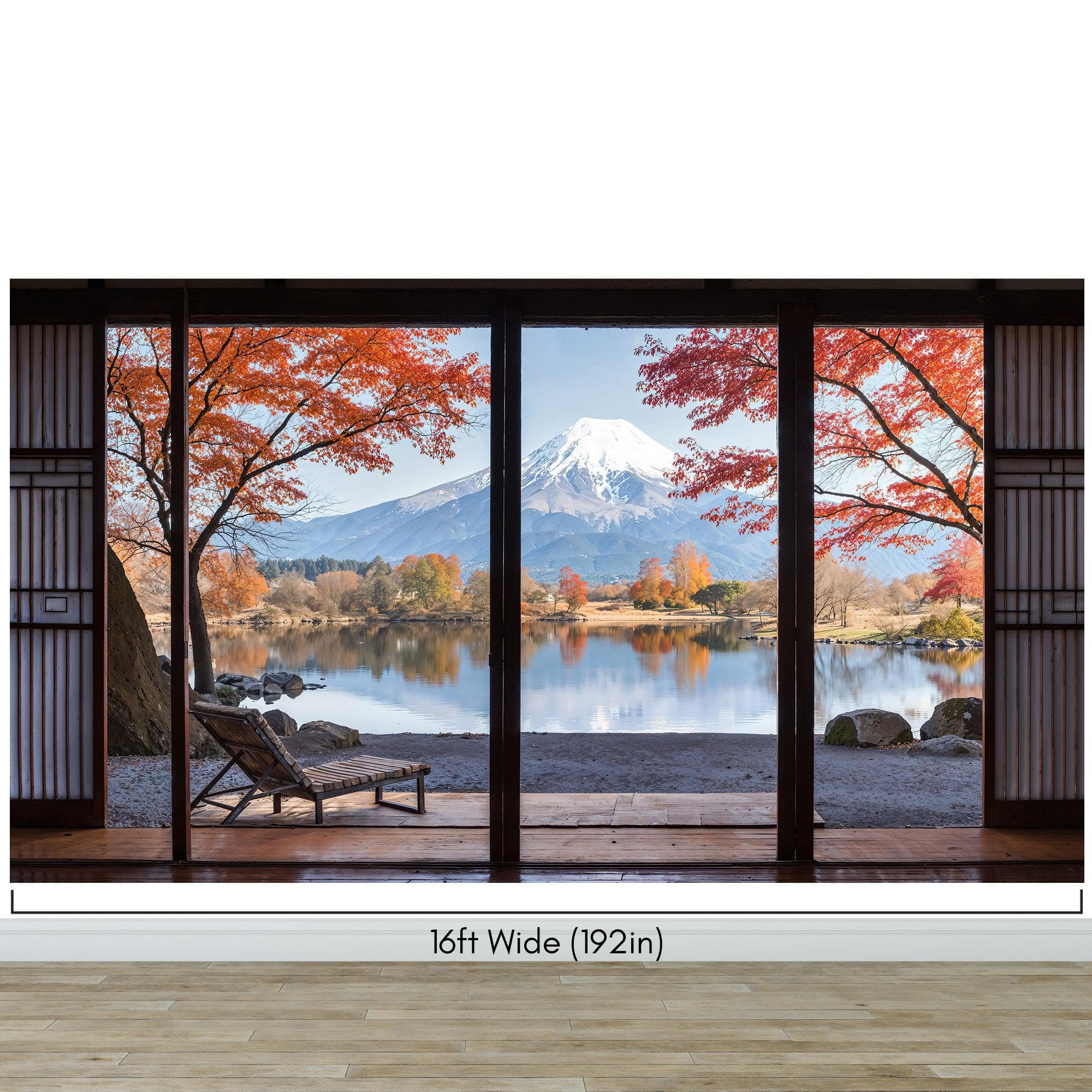 Scenic Lake View with Mount Fuji 3D Wallpaper Mural. #6988
