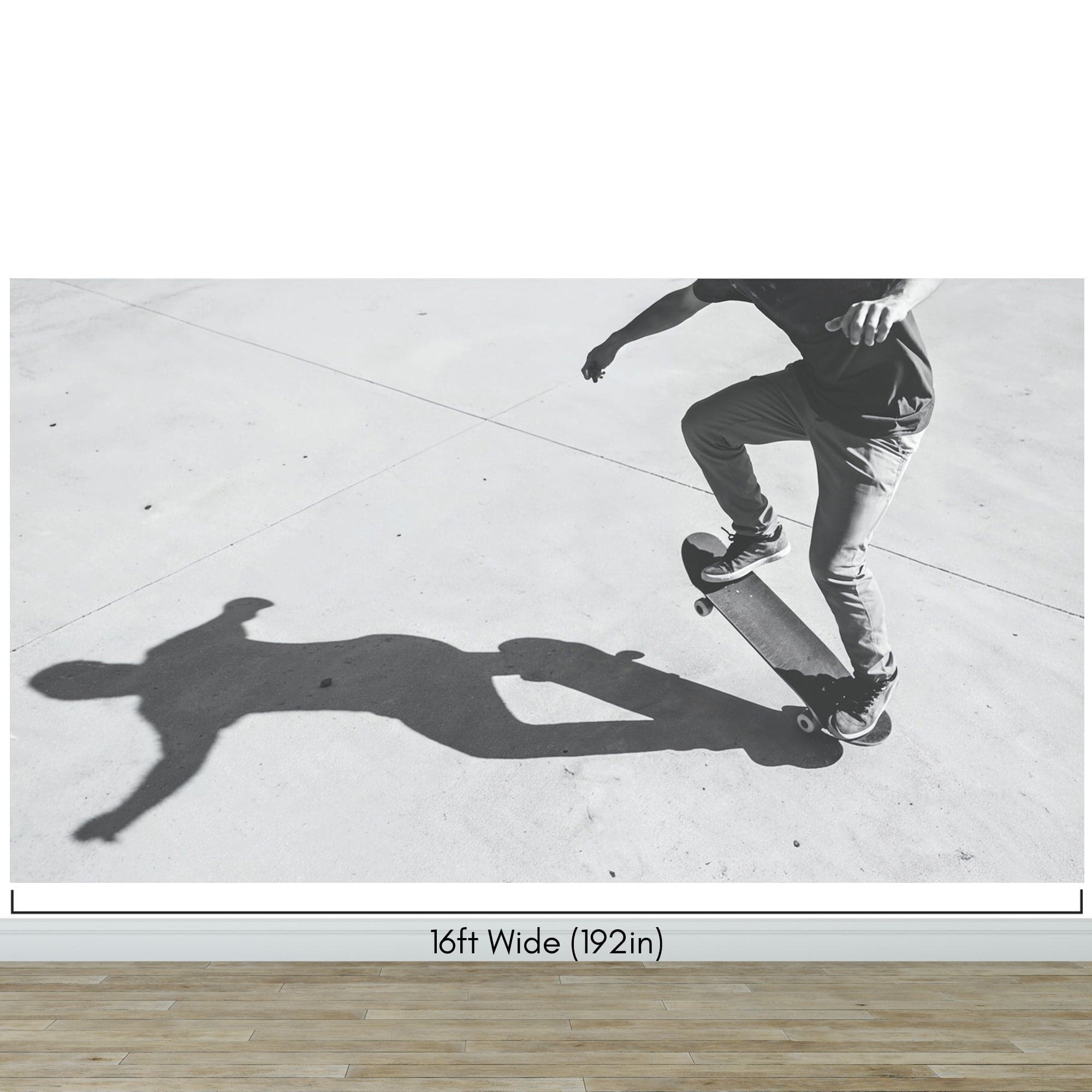 Black and White Skateboard Urban Wall Mural. #7066