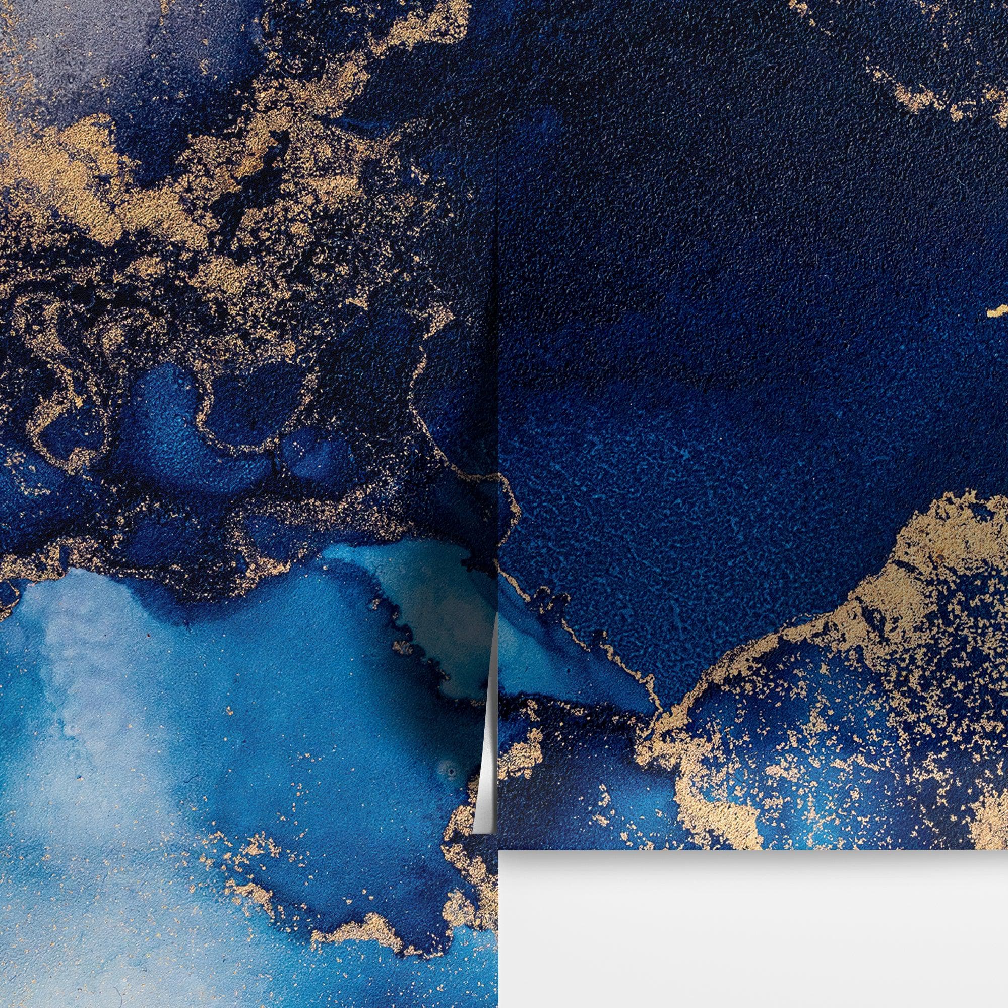Sapphire Blue Marble Wallpaper Mural. #7008