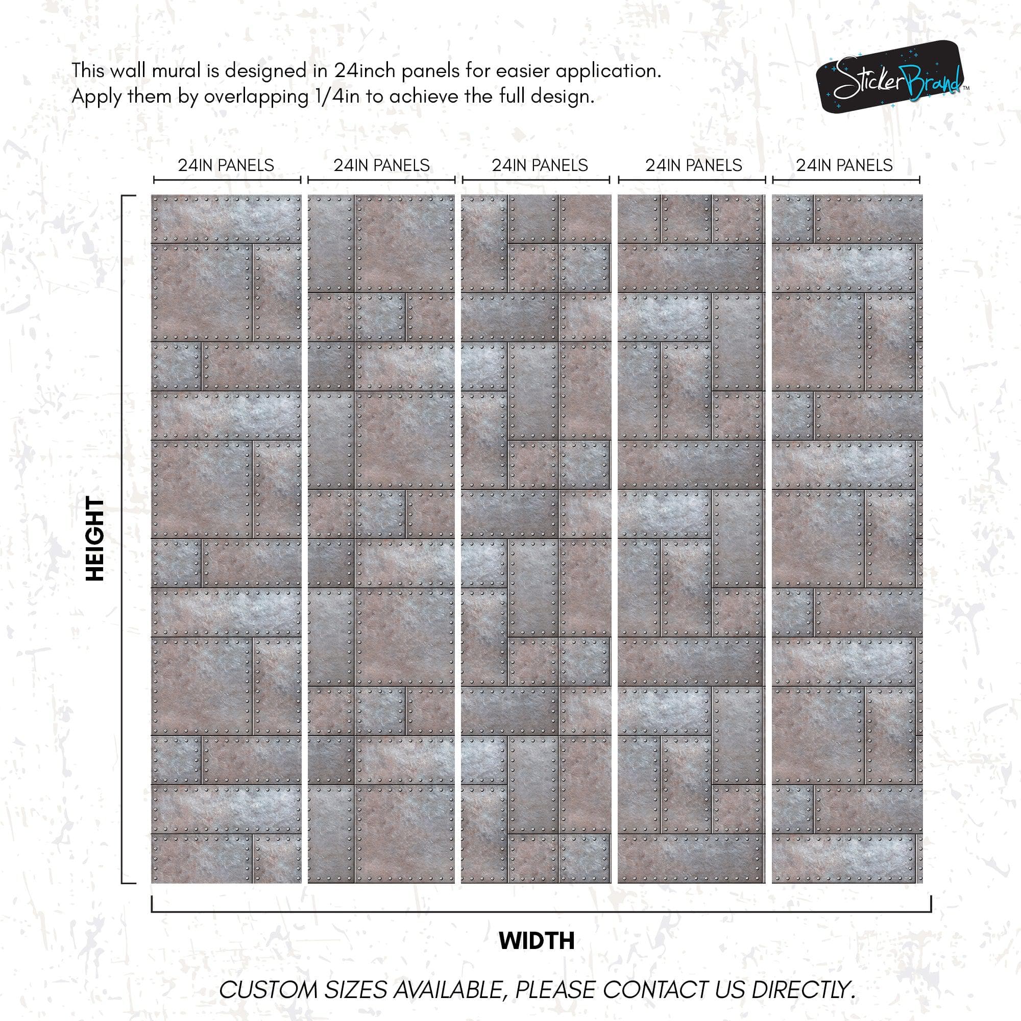 Modern Urban Wallpaper Decor. Metal Steel 3D Wall Mural. #6740