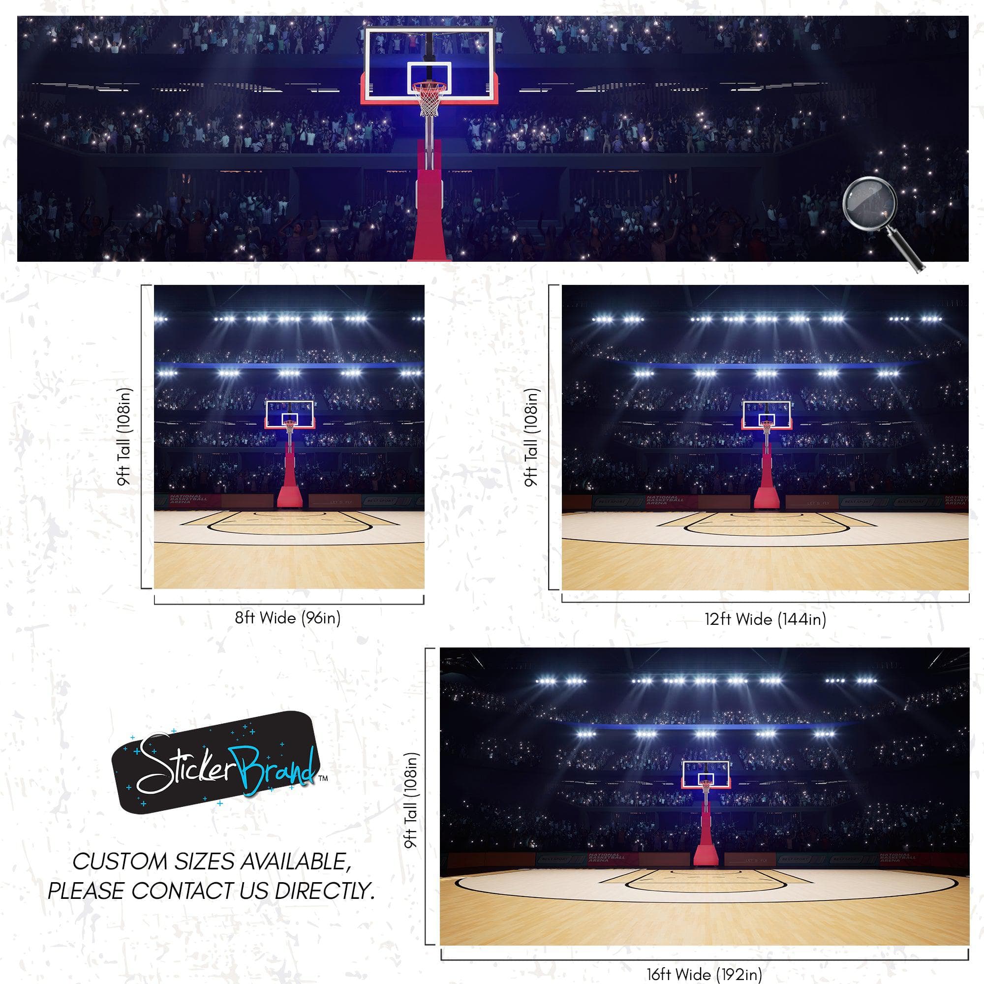 Basketball Court Stadium Wallpaper Mural. #7013