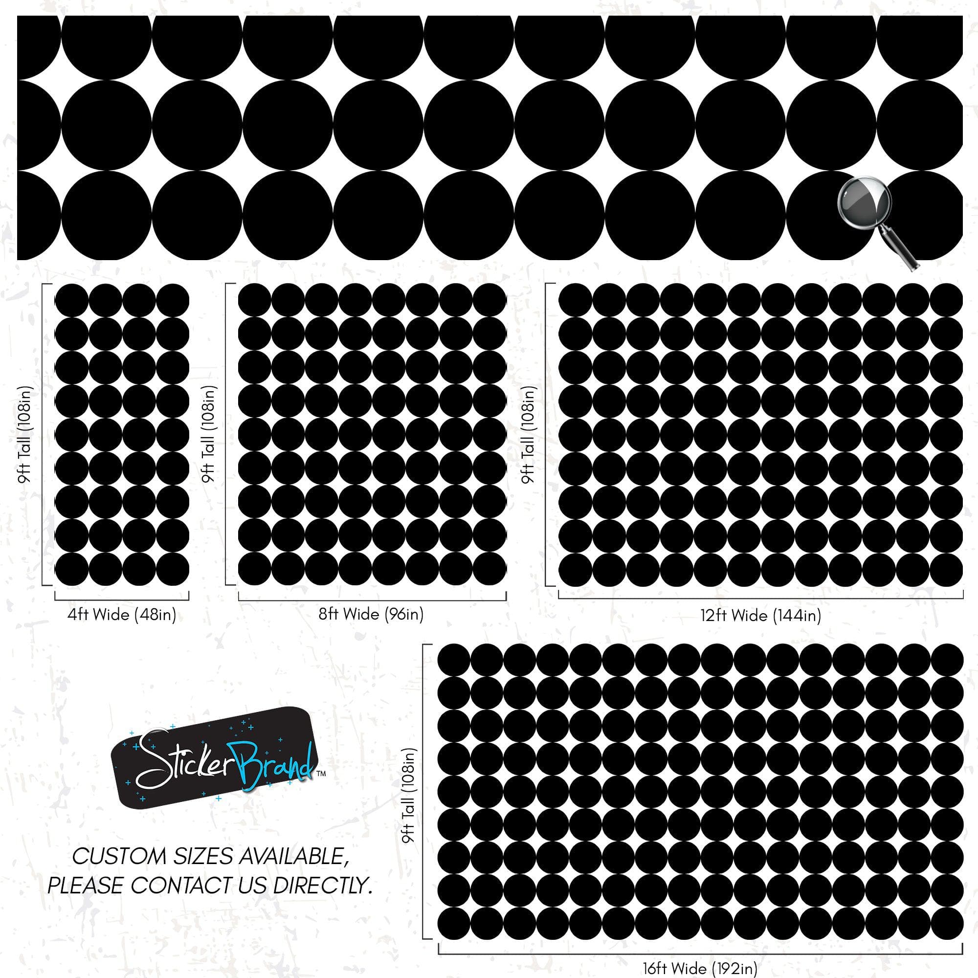 Modern Geometric Black Circle Wallpaper Mural. #6675