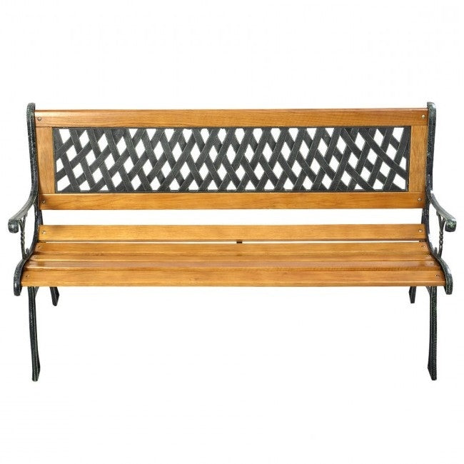 FarmHome Outdoor Patio Park Cast Iron Garden Porch Chair Bench-0