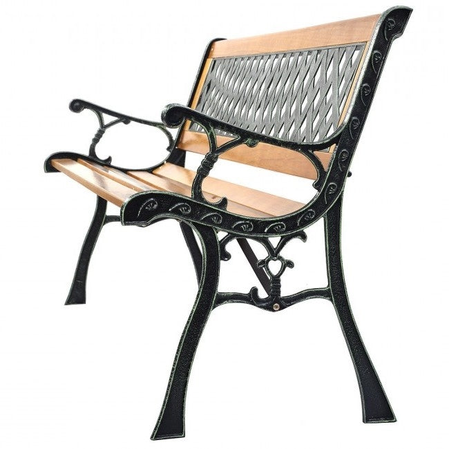 FarmHome Outdoor Patio Park Cast Iron Garden Porch Chair Bench-1