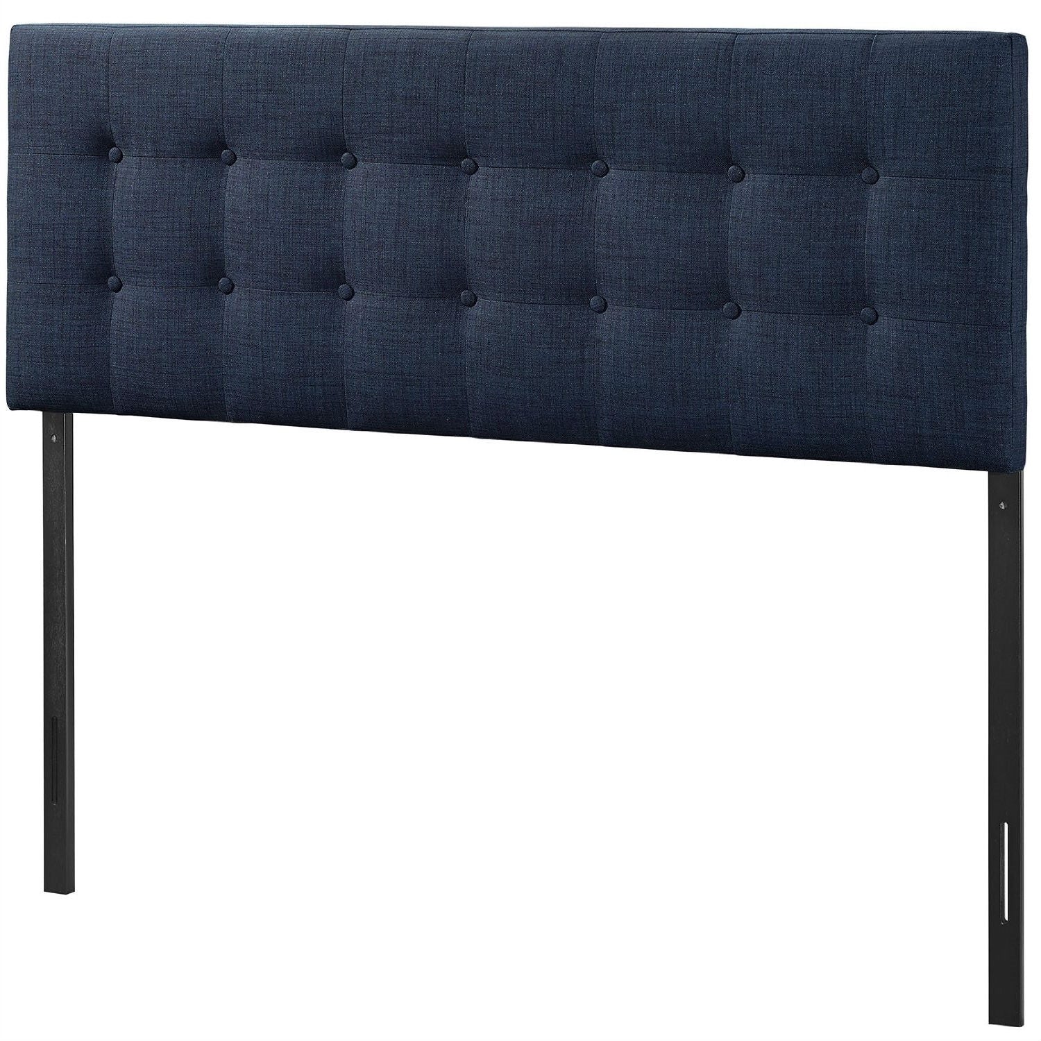 Full size Navy Fabric Modern Upholstered Headboard-0