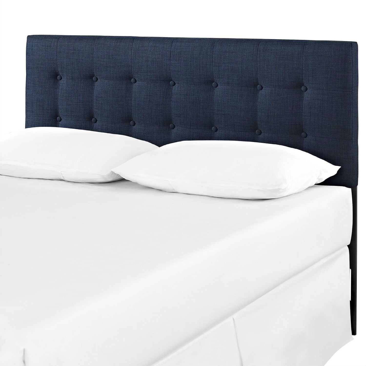 Full size Navy Fabric Modern Upholstered Headboard-1