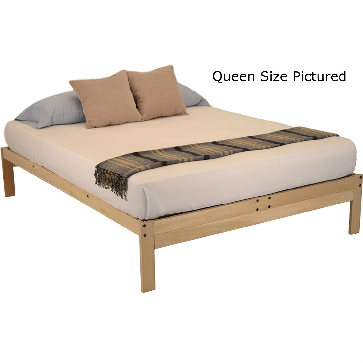 Twin XL Solid Wood Wood Platform bed Frame - Made in USA-0