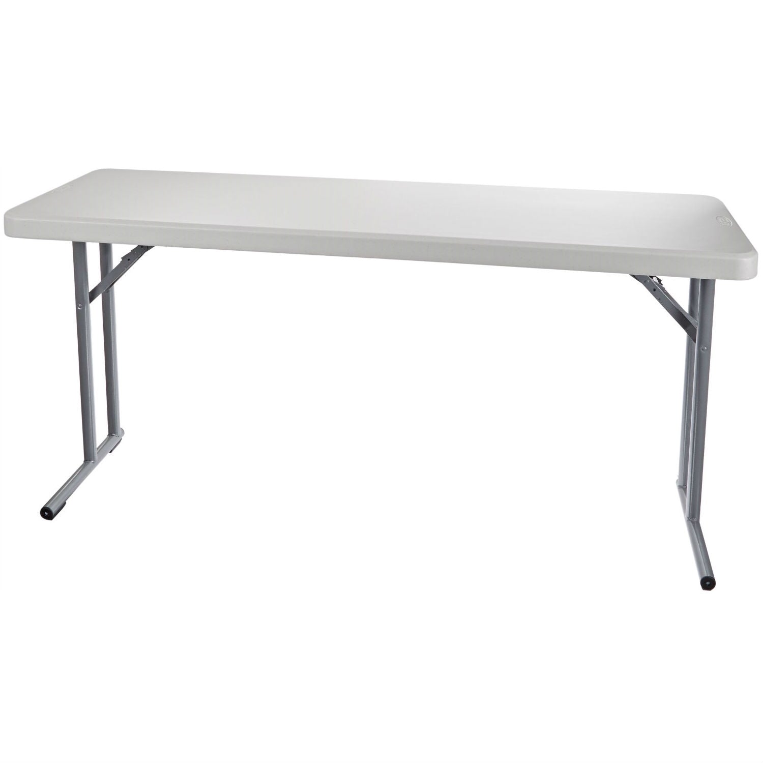 Steel Frame Rectangular Folding Table with Speckled Gray Top-0