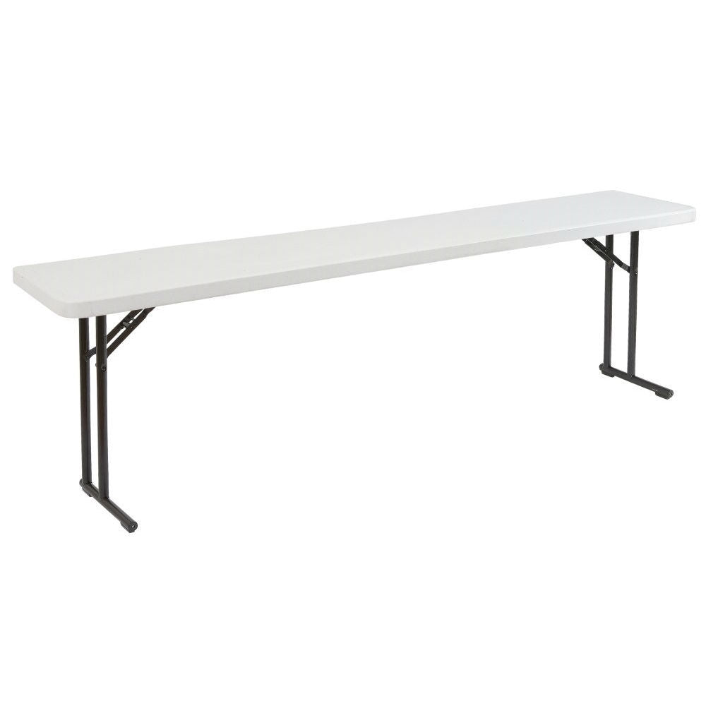 Steel Frame 72-inch Rectangular Gray Plastic Top Folding Table-1