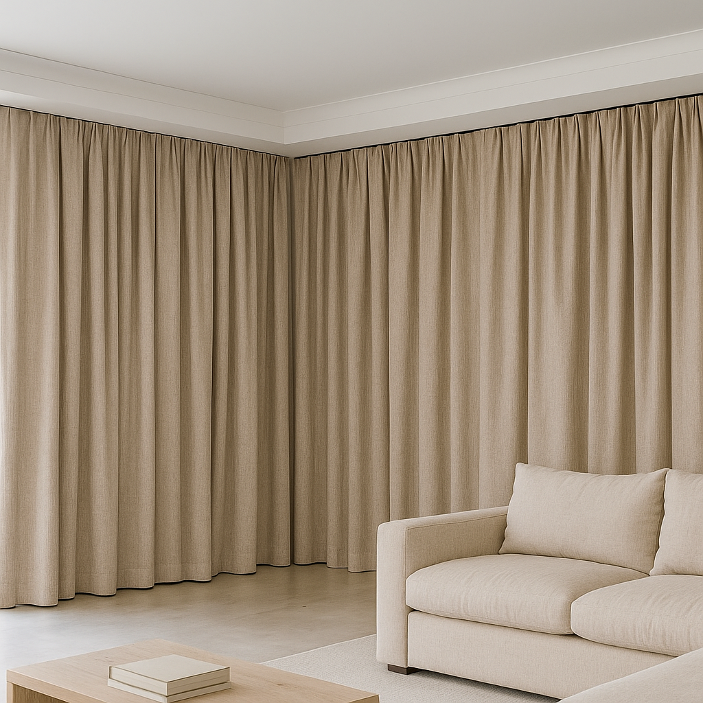 GOTS Certified Cotton Linen Curtains – 24 Colours – Light Filtering or 100% Blackout – Single or Pair - Custom Sizes-3