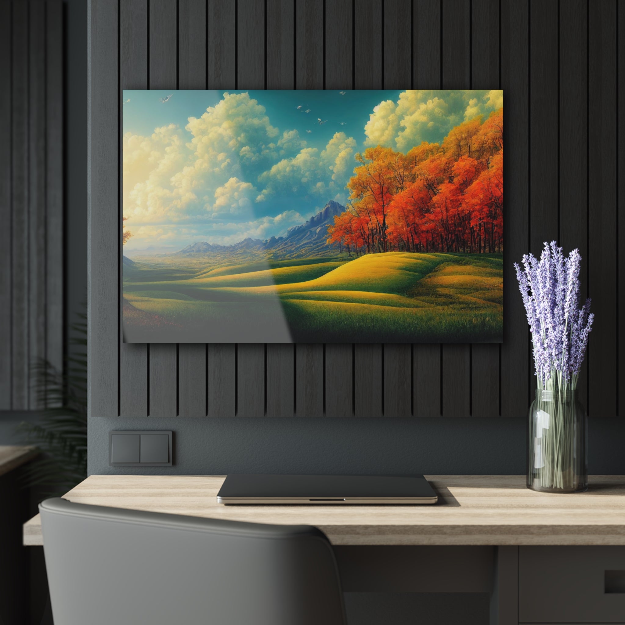 Nature tempered glass wall art