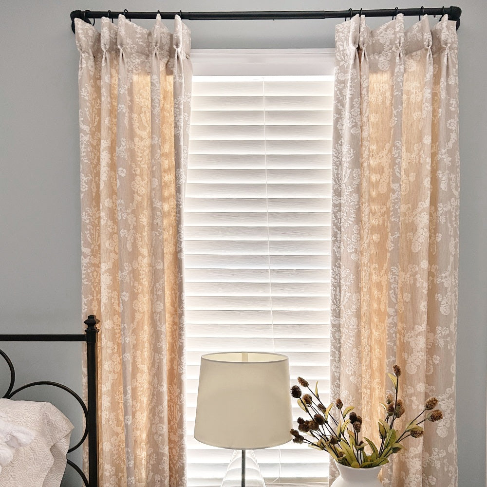 Nellie Cottage Style Floral Jacquard Curtains
