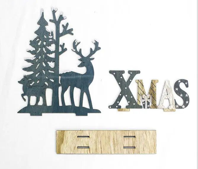 Wooden Reindeer Christmas Ornaments for Home Decor(60pcs )-3