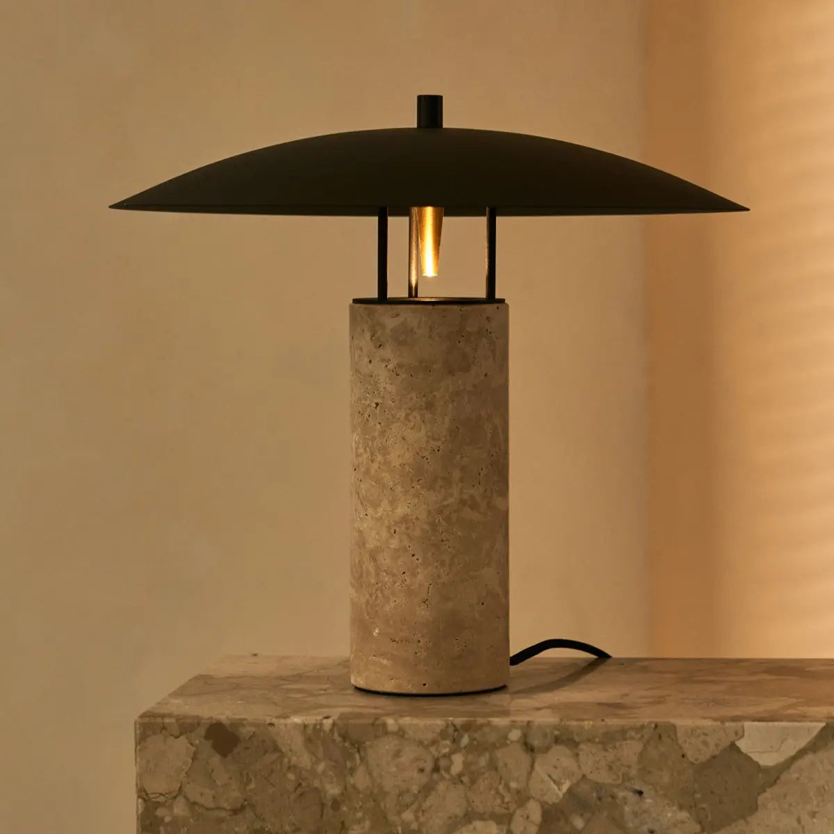 Nicolaas Travertine Lamp – Elegant Handmade Design with Metal & Travertine-0