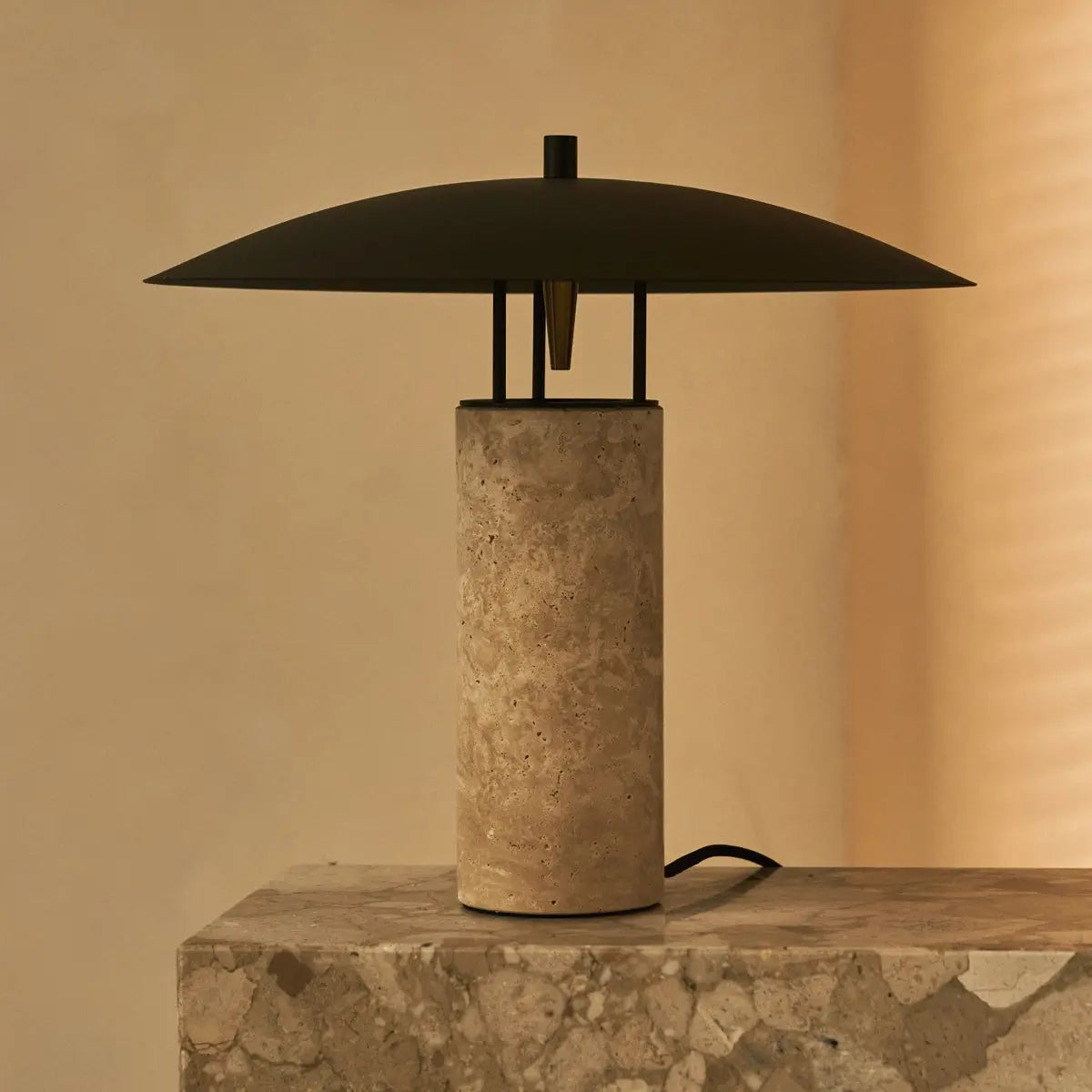 Nicolaas Travertine Lamp – Elegant Handmade Design with Metal & Travertine-1