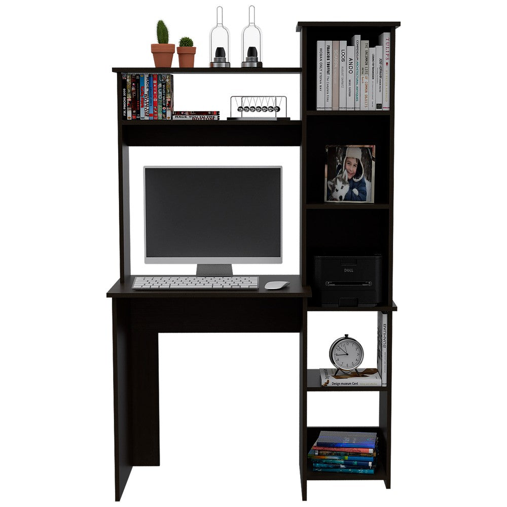 Desk Logan, Five Cubbies, Black Wengue Finish-1