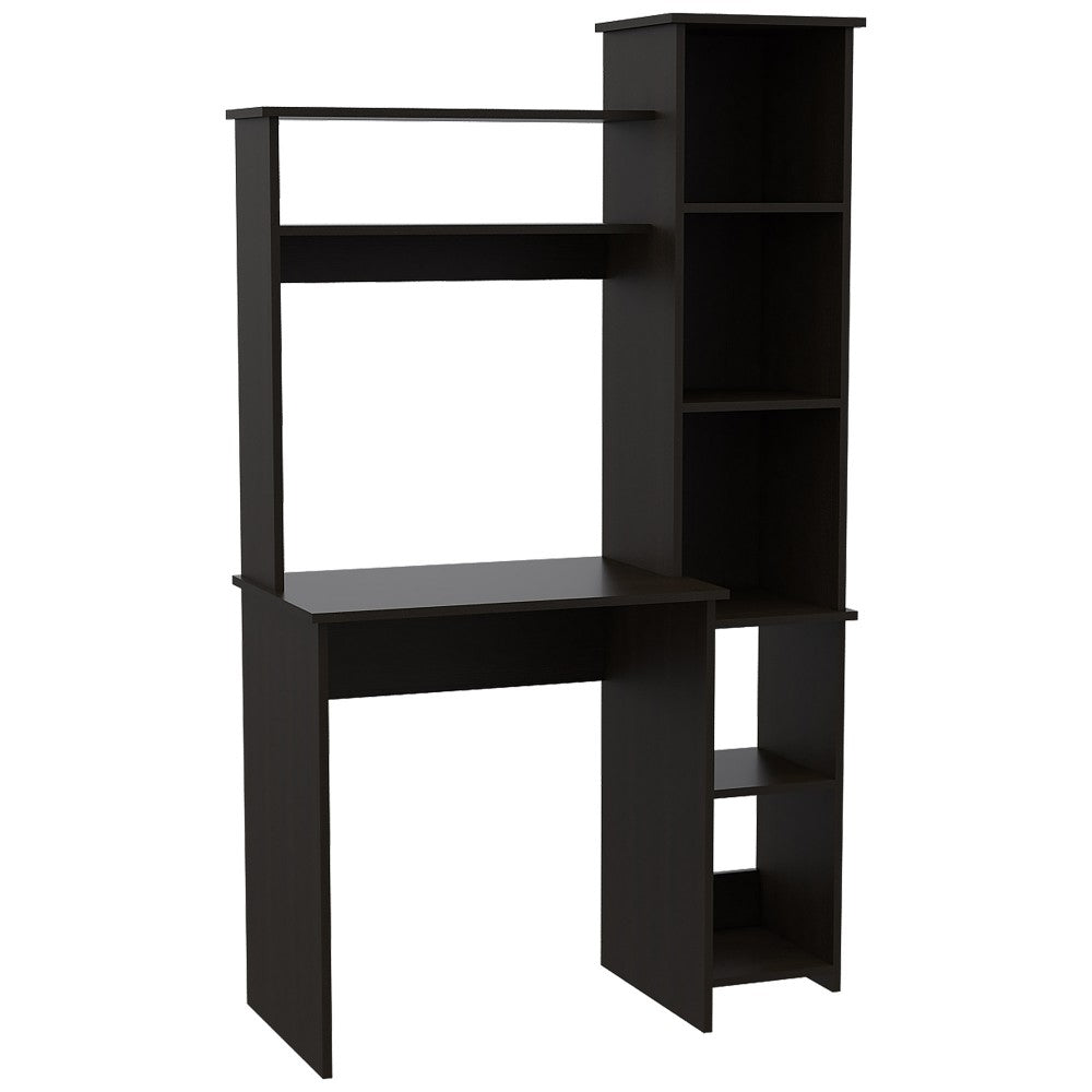 Desk Logan, Five Cubbies, Black Wengue Finish-4