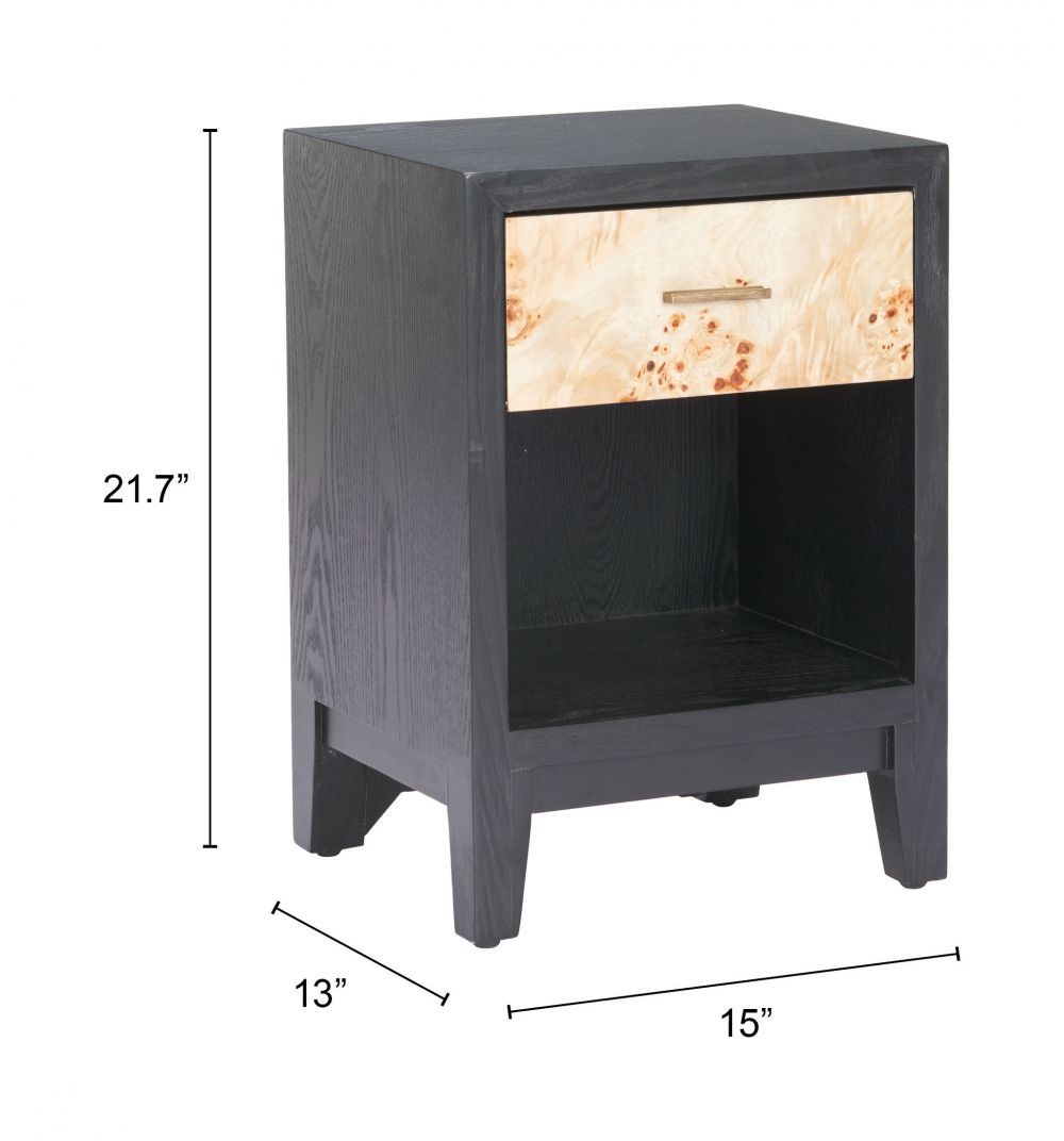 Noite One Drawer Wooden Side Table