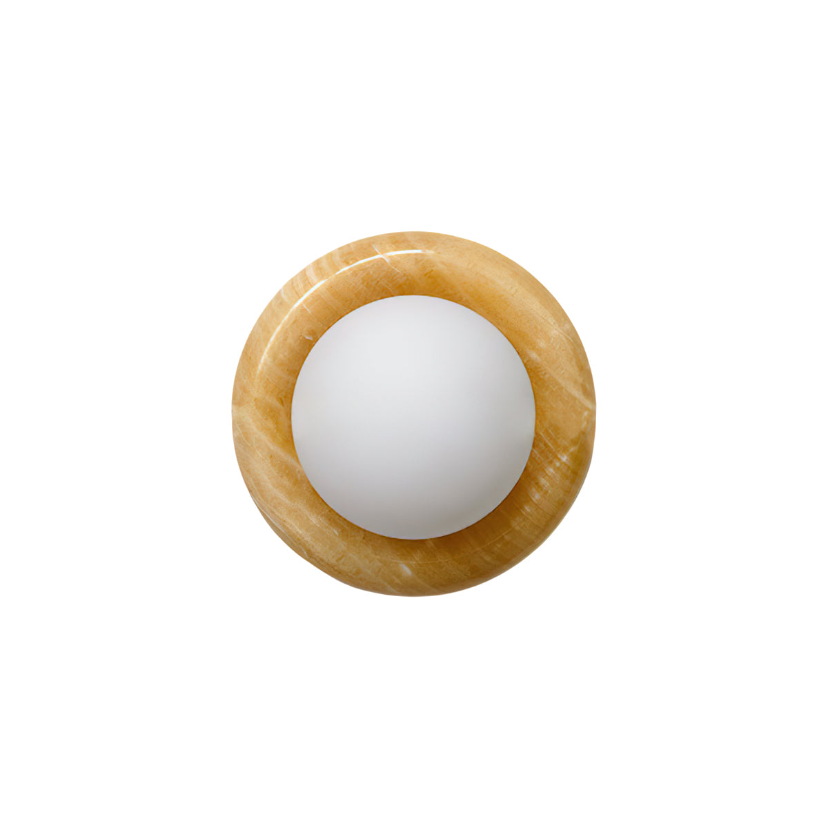 Onyx Halo Series | Natural Onyx Wall Sconce with White Glass Diffuser for Bedside