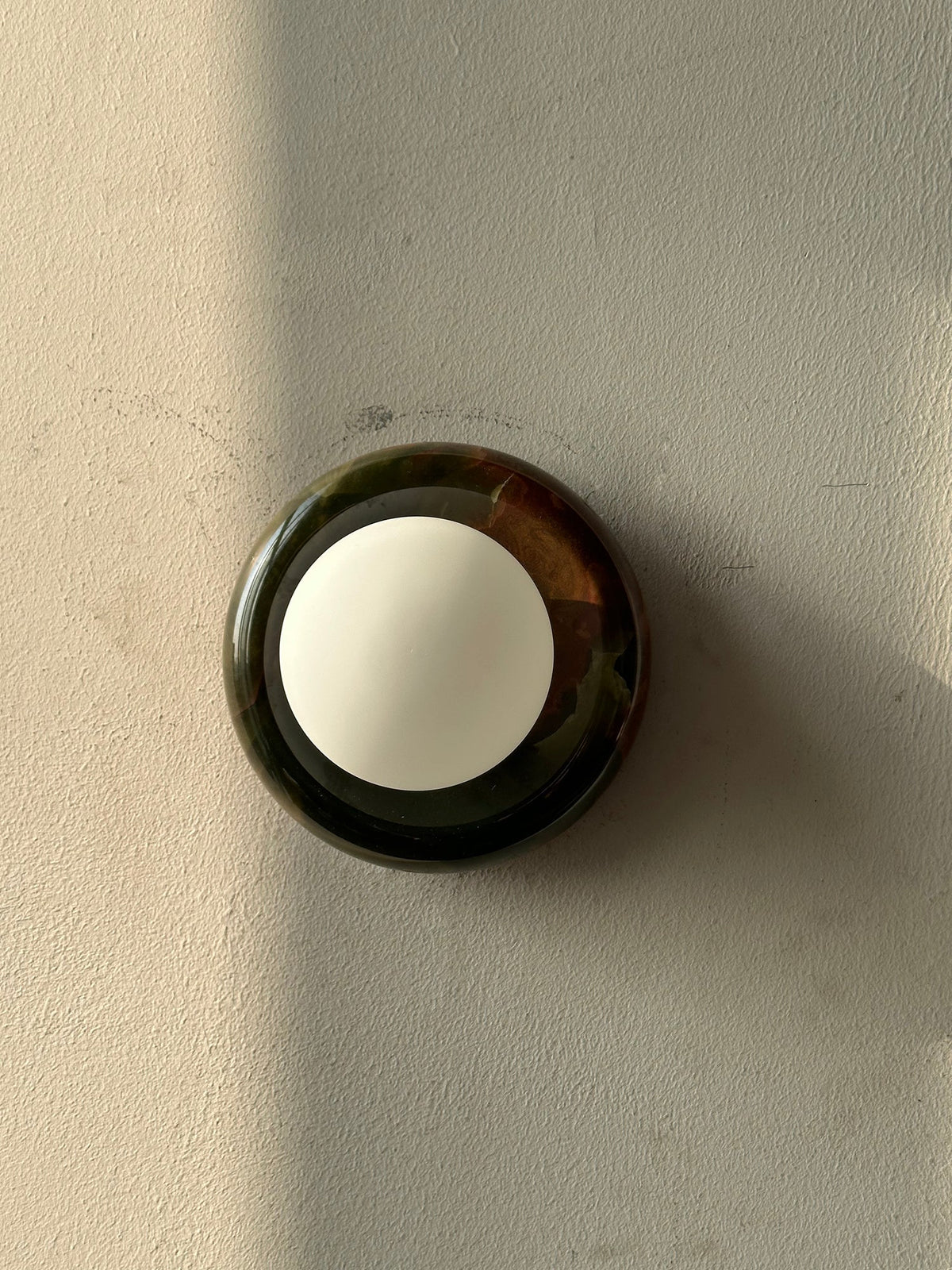 Onyx Halo Series | Natural Onyx Wall Sconce with White Glass Diffuser for Bedside