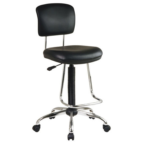 Chrome Finish Drafting Chair with Teardrop Chrome Footrest-0