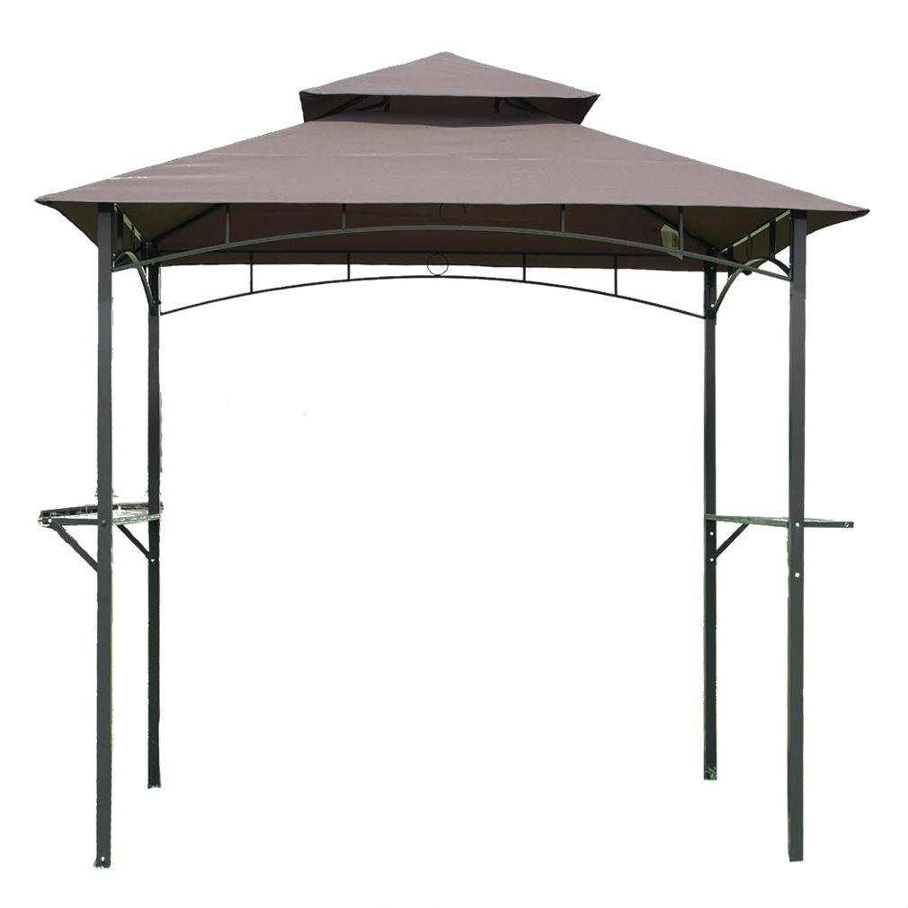 8-Ft x 5-Ft Steel Frame Outdoor Grill Gazebo with Vent Top Canopy-0