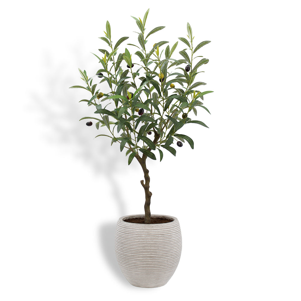 Artificial Olive Topiary Tree with Mediterranean Pot-0