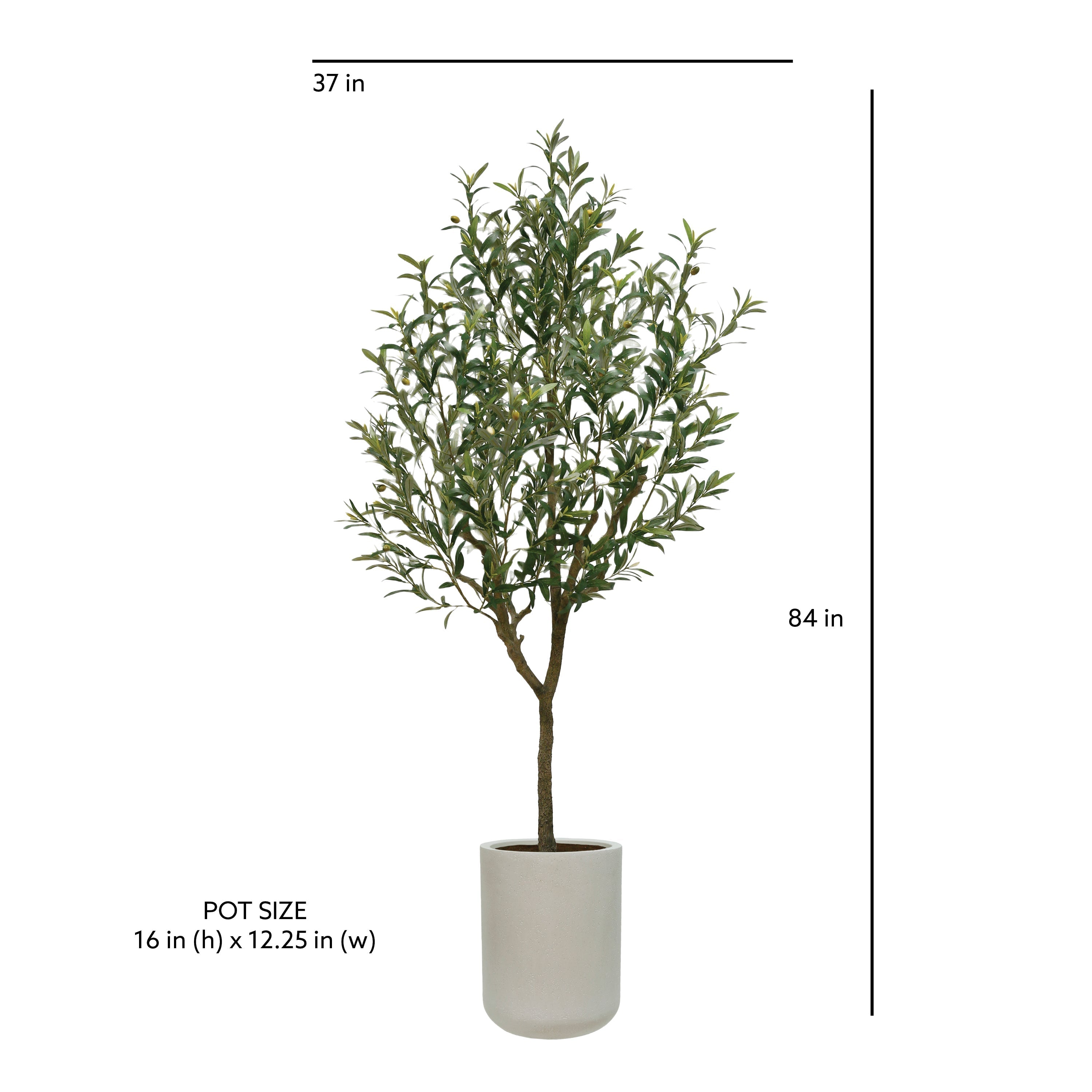 7ft Artificial Olive Tree with Planter-4