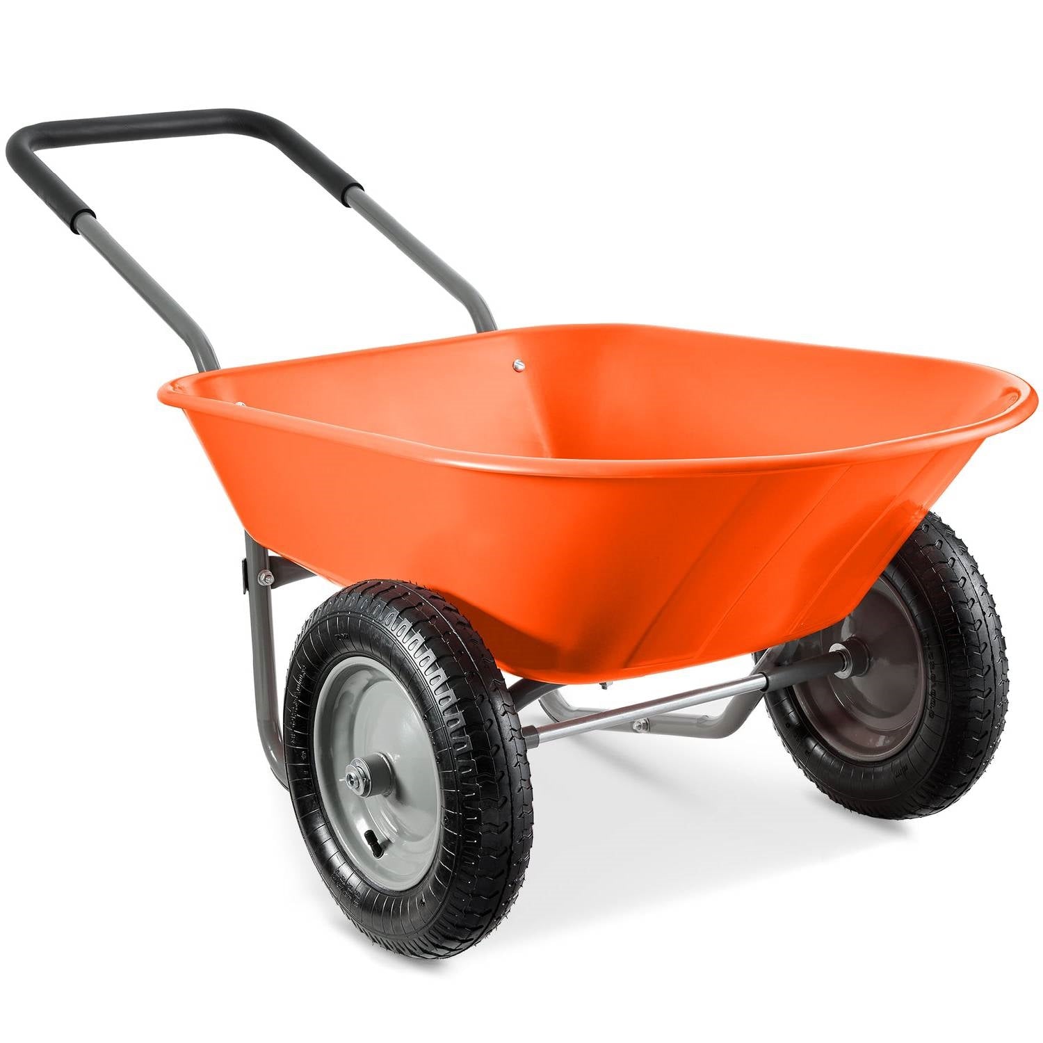 Heavy Duty 2-Wheel Multipurpose Rust Proof Wheelbarrow - Orange-0