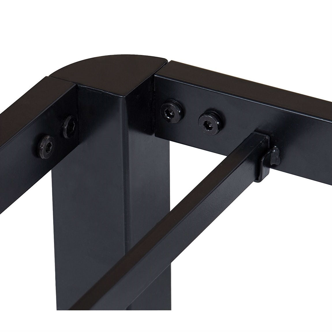 Twin size Modern Round Edge Black Metal Platform Bed Frame-2