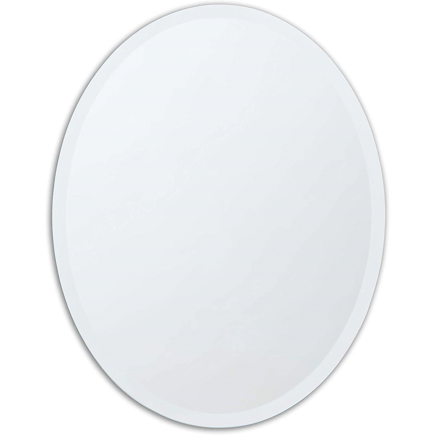 Oval Frameless 36-inch Beveled Bathroom Bedroom Living Room Vanity Wall Mirror-1