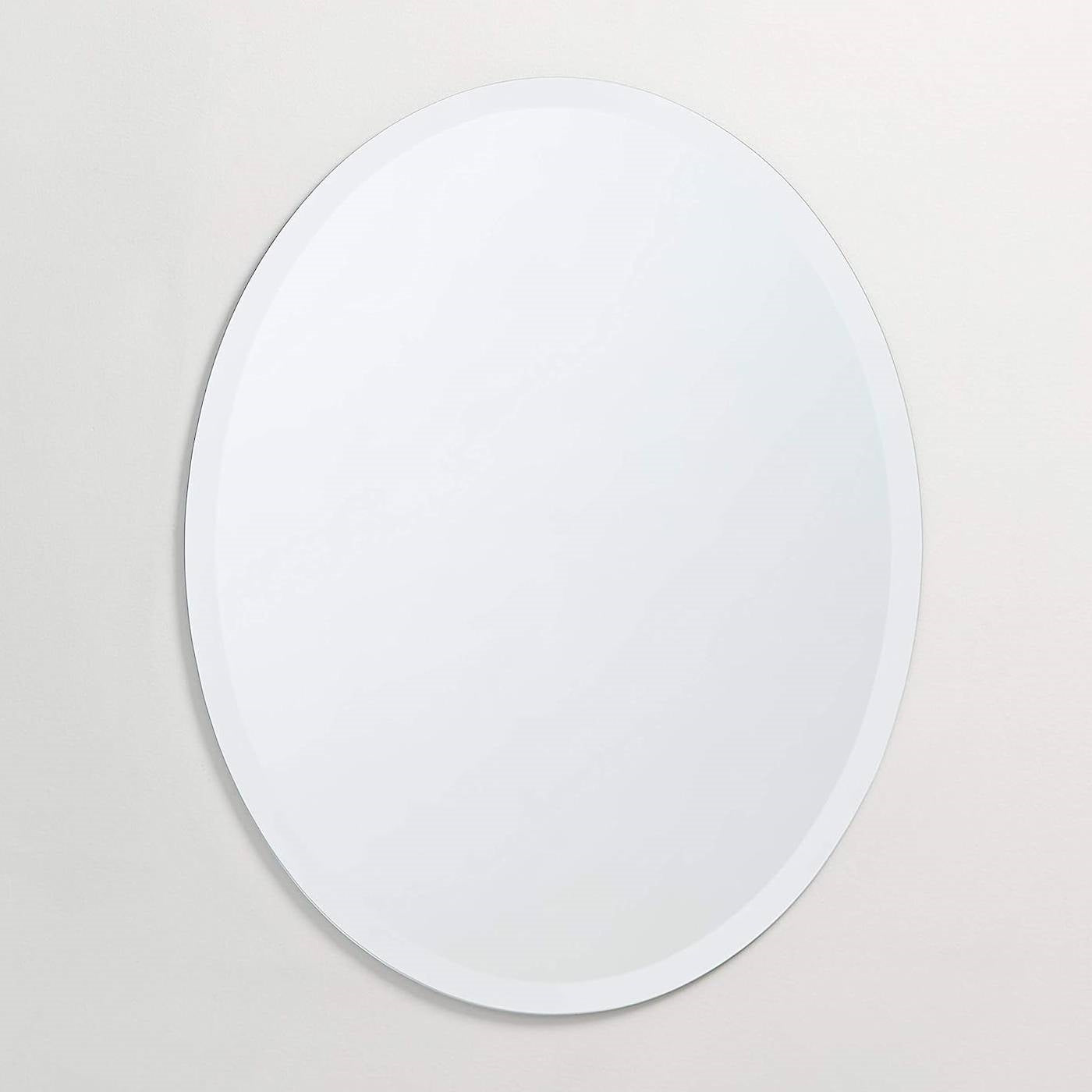 Oval Frameless 36-inch Beveled Bathroom Bedroom Living Room Vanity Wall Mirror-3