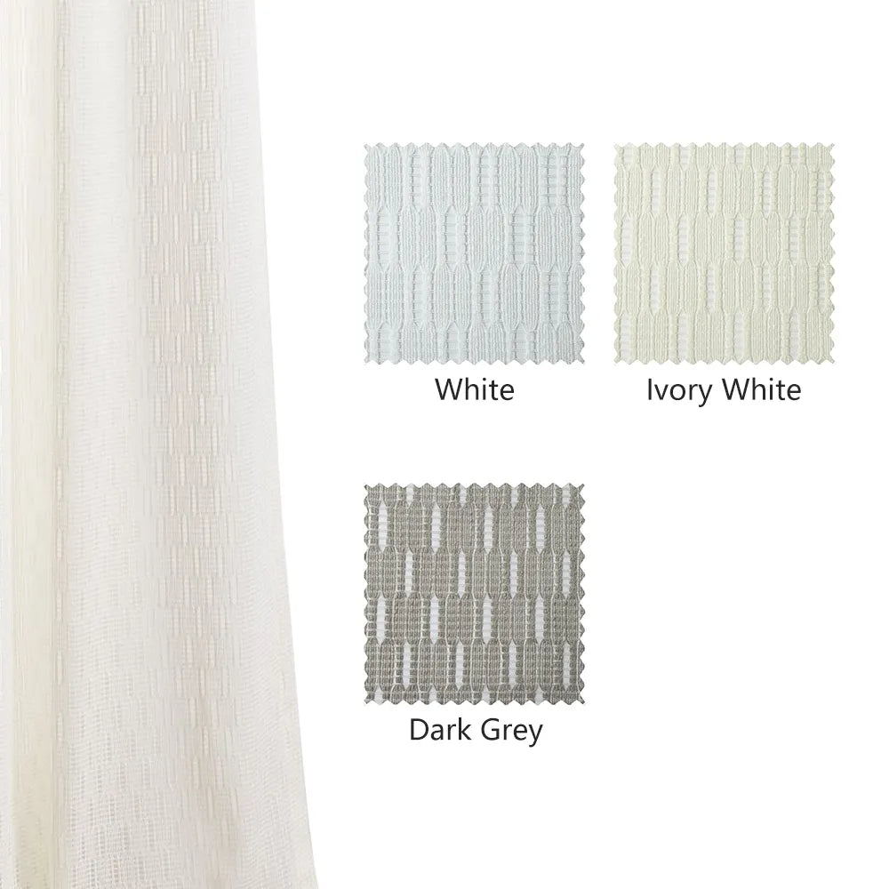 Orla Crochet Spindle Stripe Lace Sheer Curtains