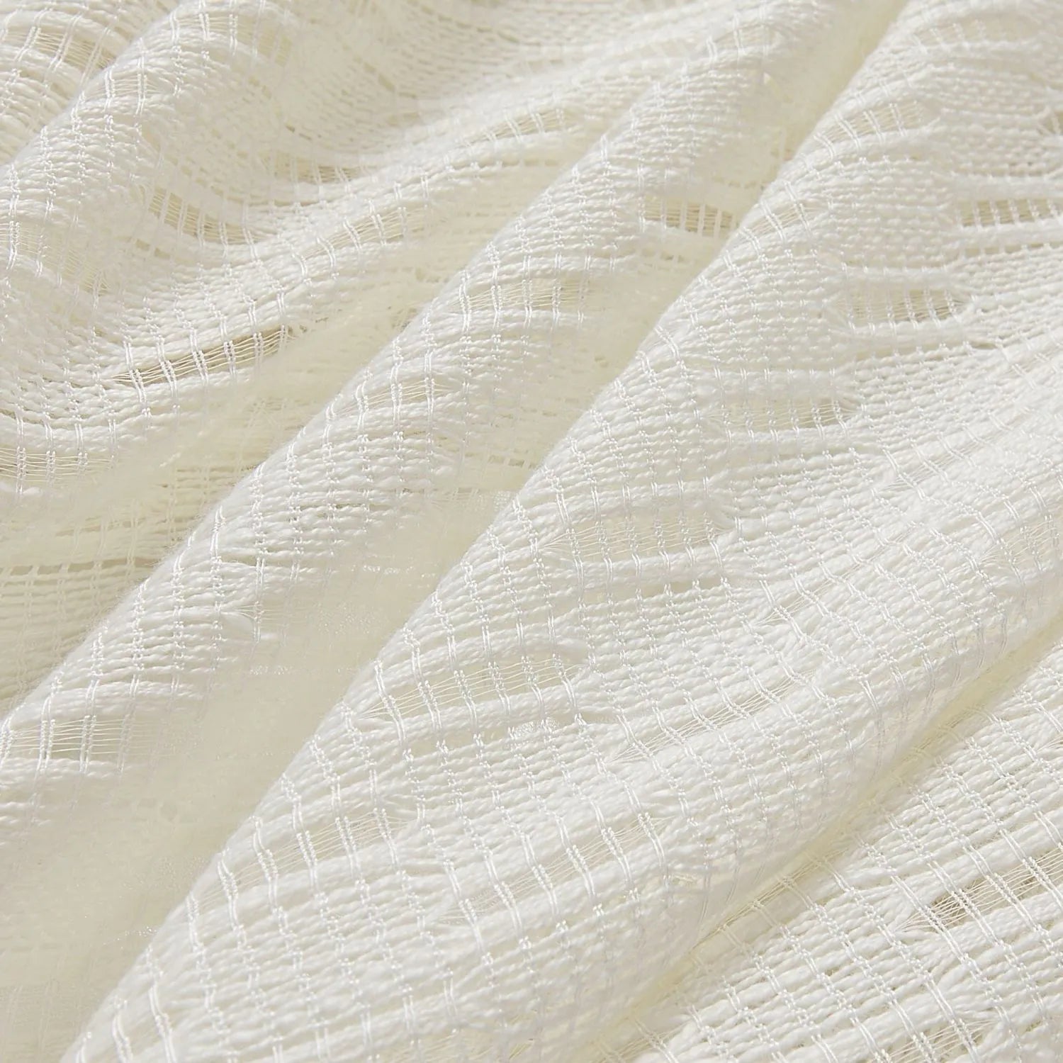 Orla Crochet Spindle Stripe Lace Sheer Curtains