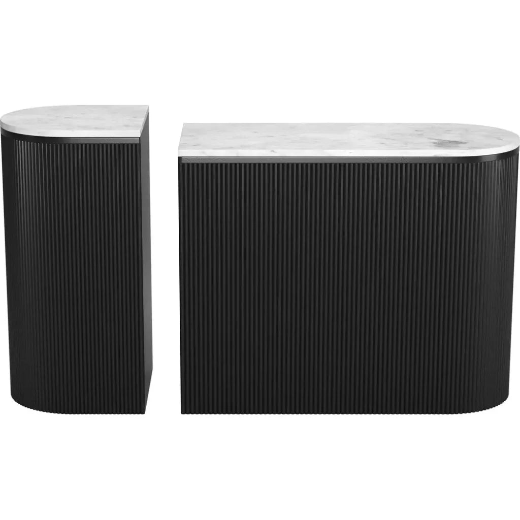 Ormara Console Table Set (2-Piece) White & Black