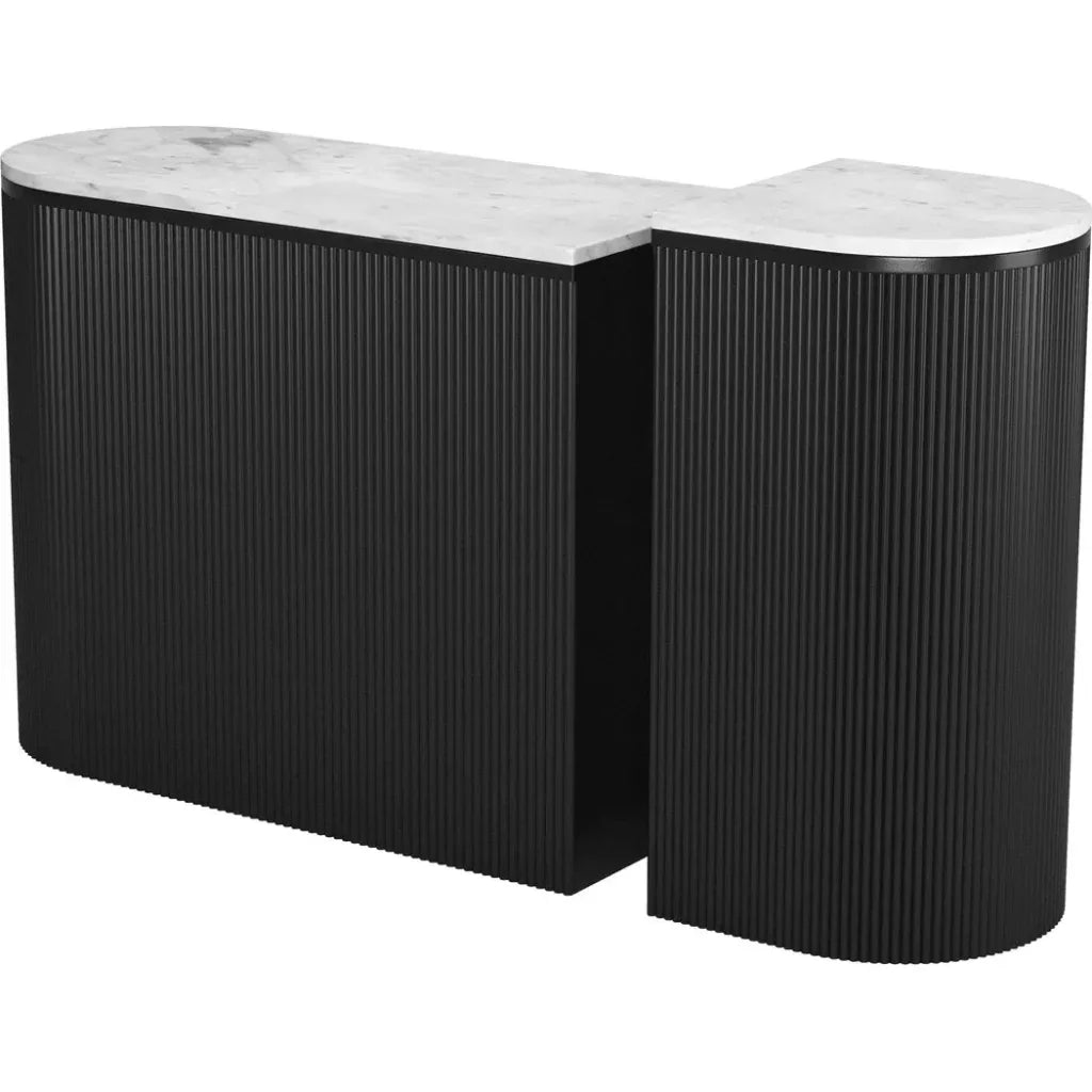 Ormara Console Table Set (2-Piece) White & Black
