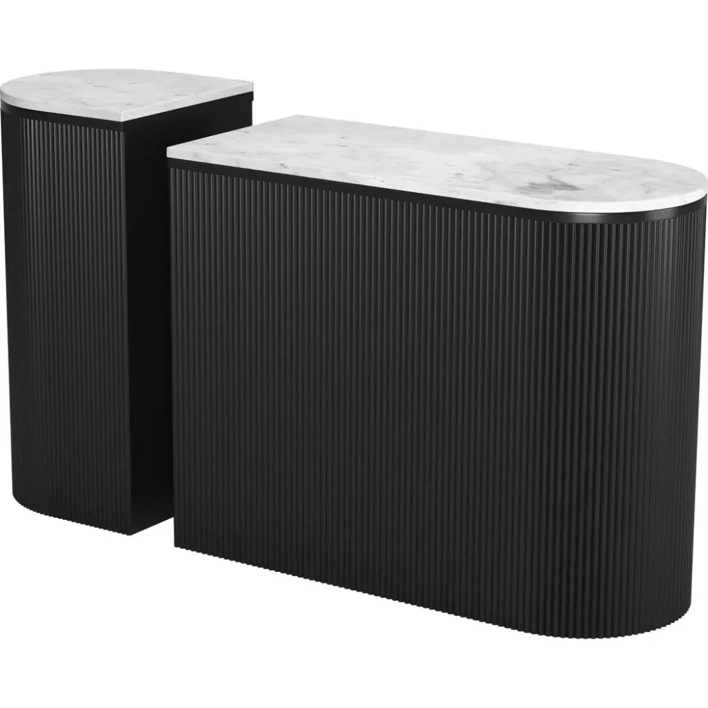 Ormara Console Table Set (2-Piece) White & Black