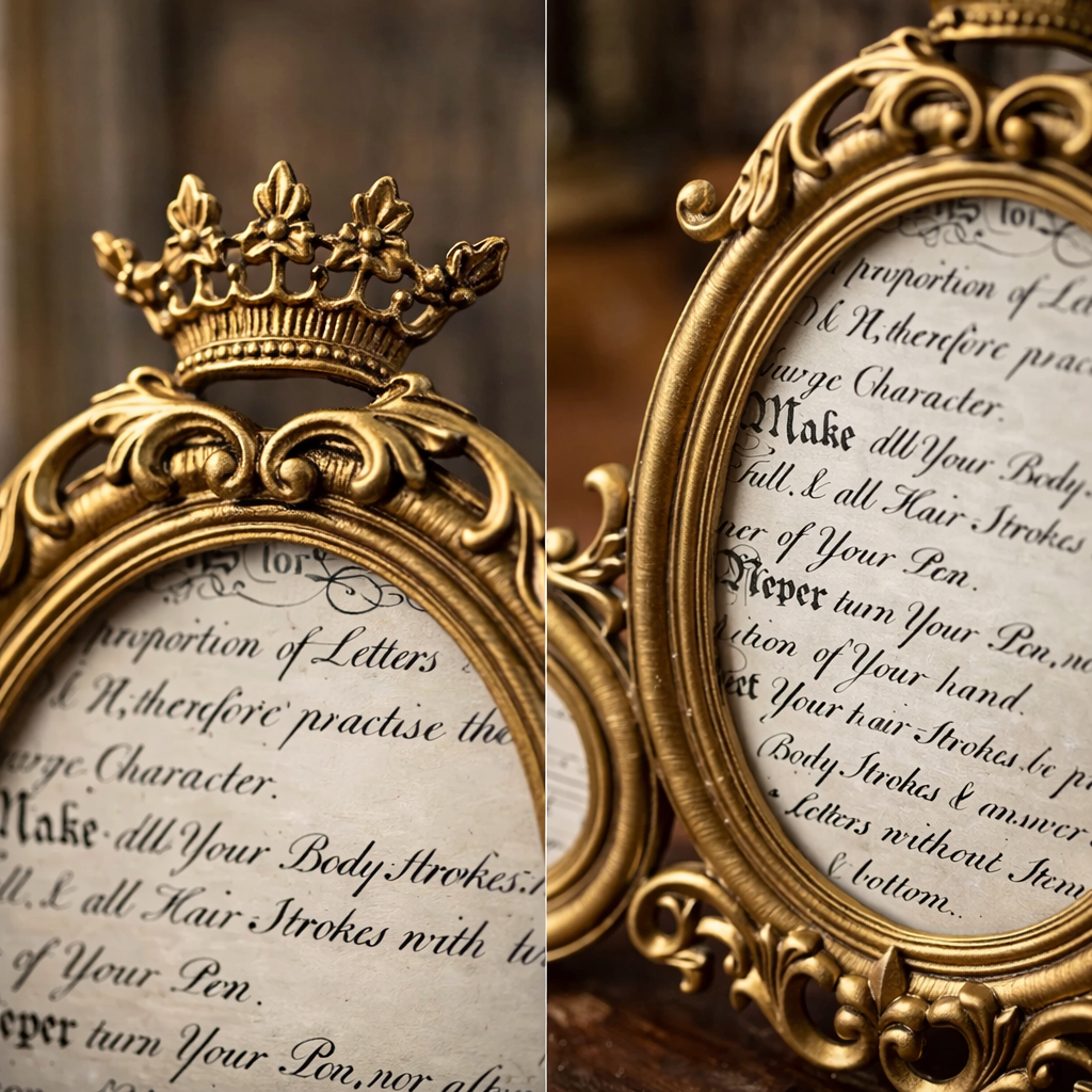 Antique Gold Crown Triple Picture Frame