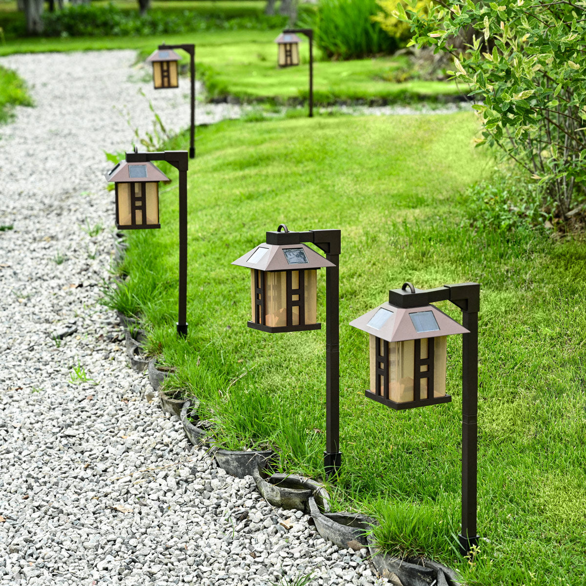 Gigalumi Solar Square Sconce Walkway Lights Set (4 Pack)-2