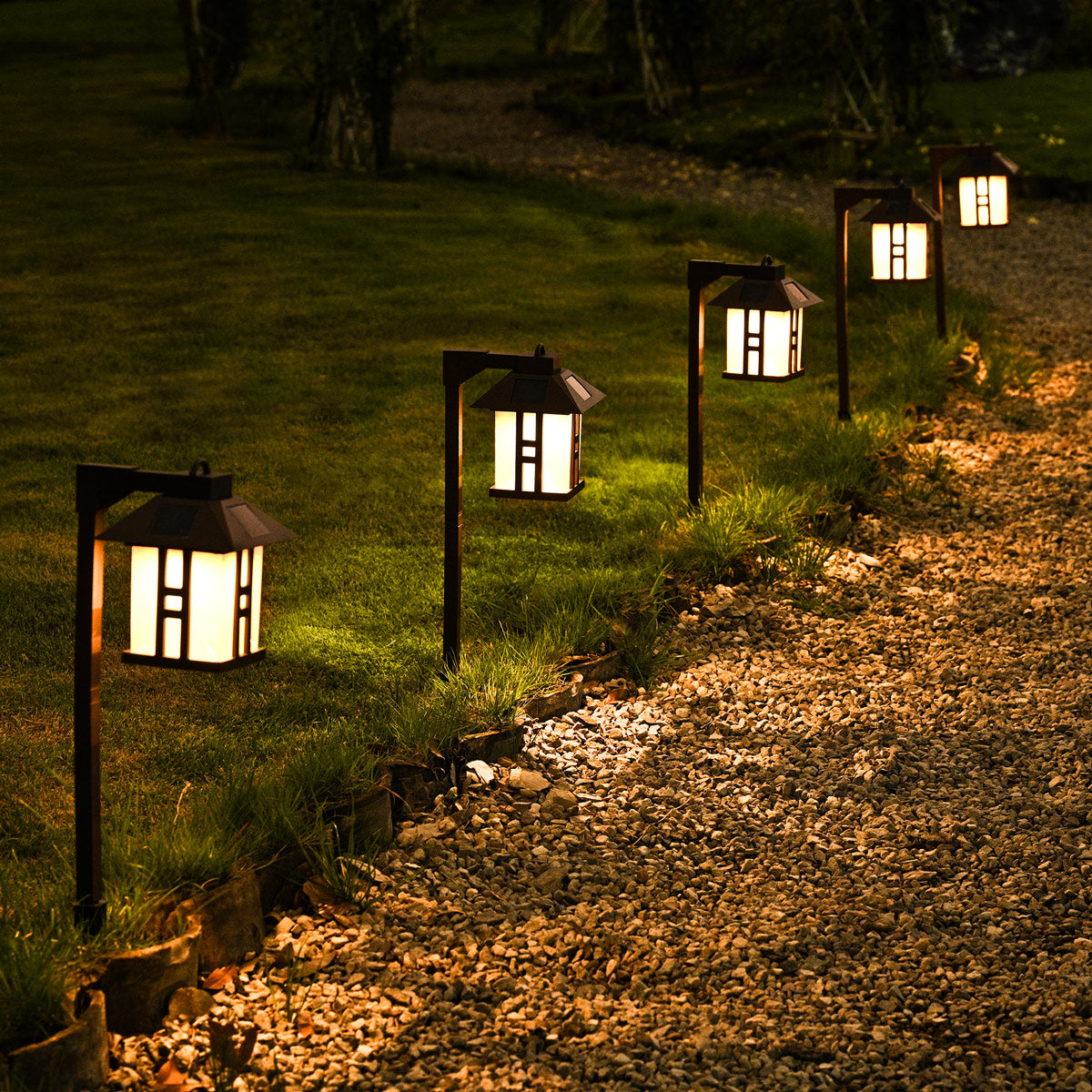 Gigalumi Solar Square Sconce Walkway Lights Set (4 Pack)-3