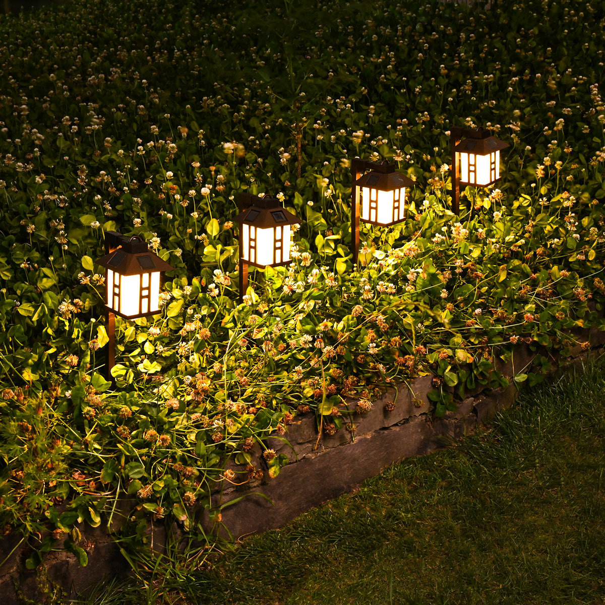 Gigalumi Solar Square Sconce Walkway Lights Set (4 Pack)-4