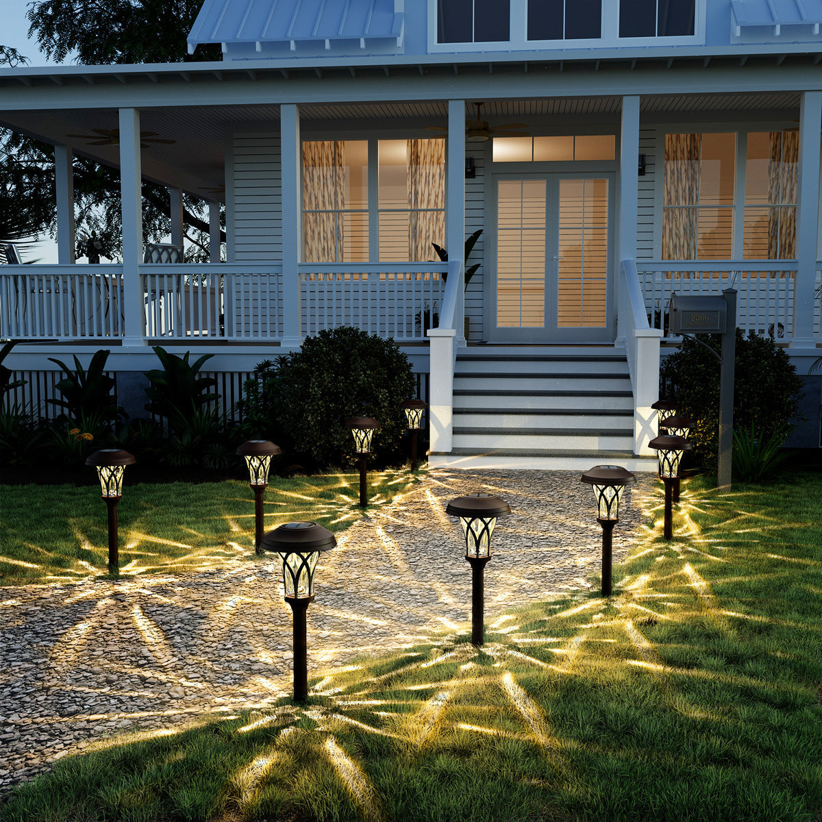 Gigalumi Tulip Designed Solar Yard Lights Set (6 Pack)-2