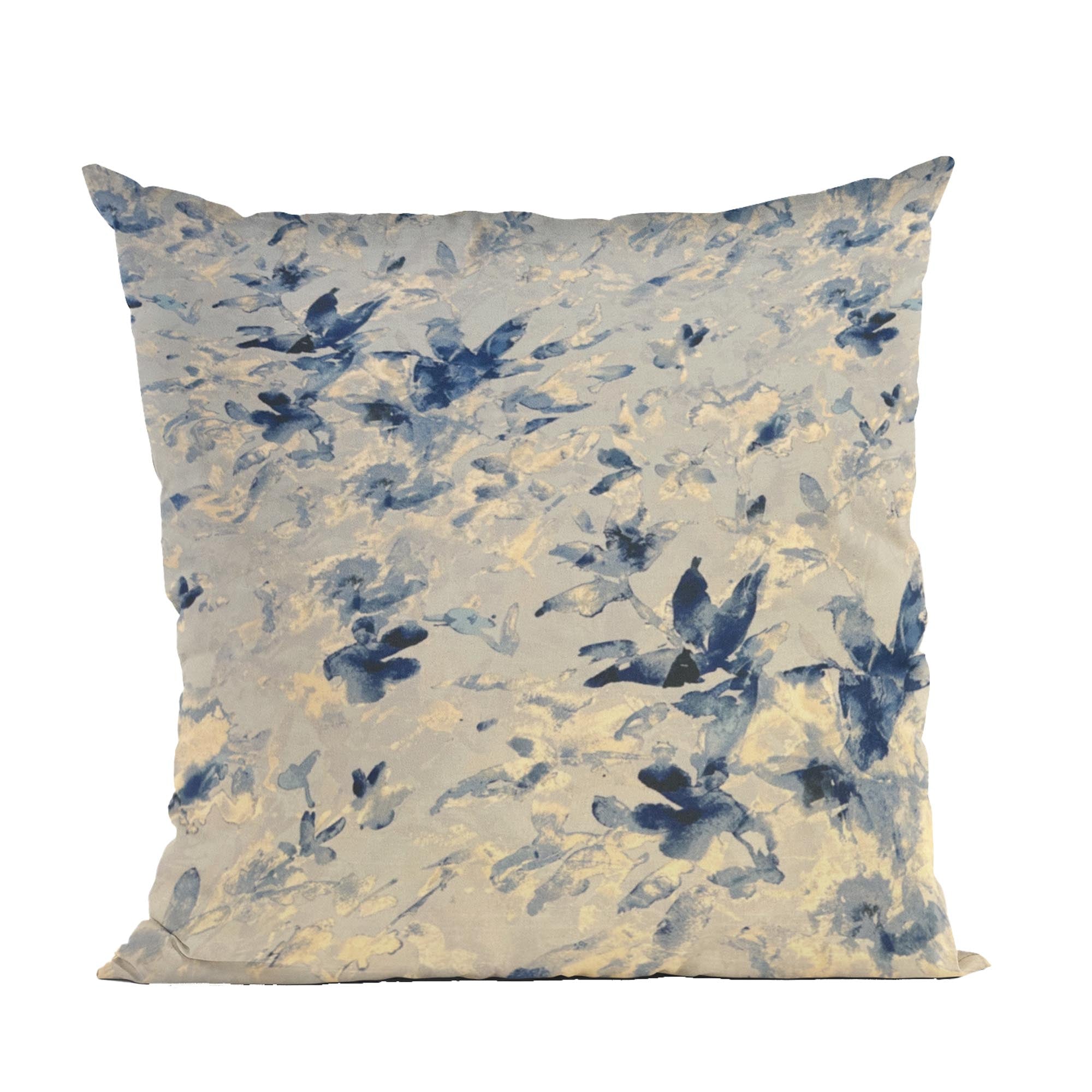 Plutus Blue Beige Coastal Breeze Floral Luxury Throw Pillow-0