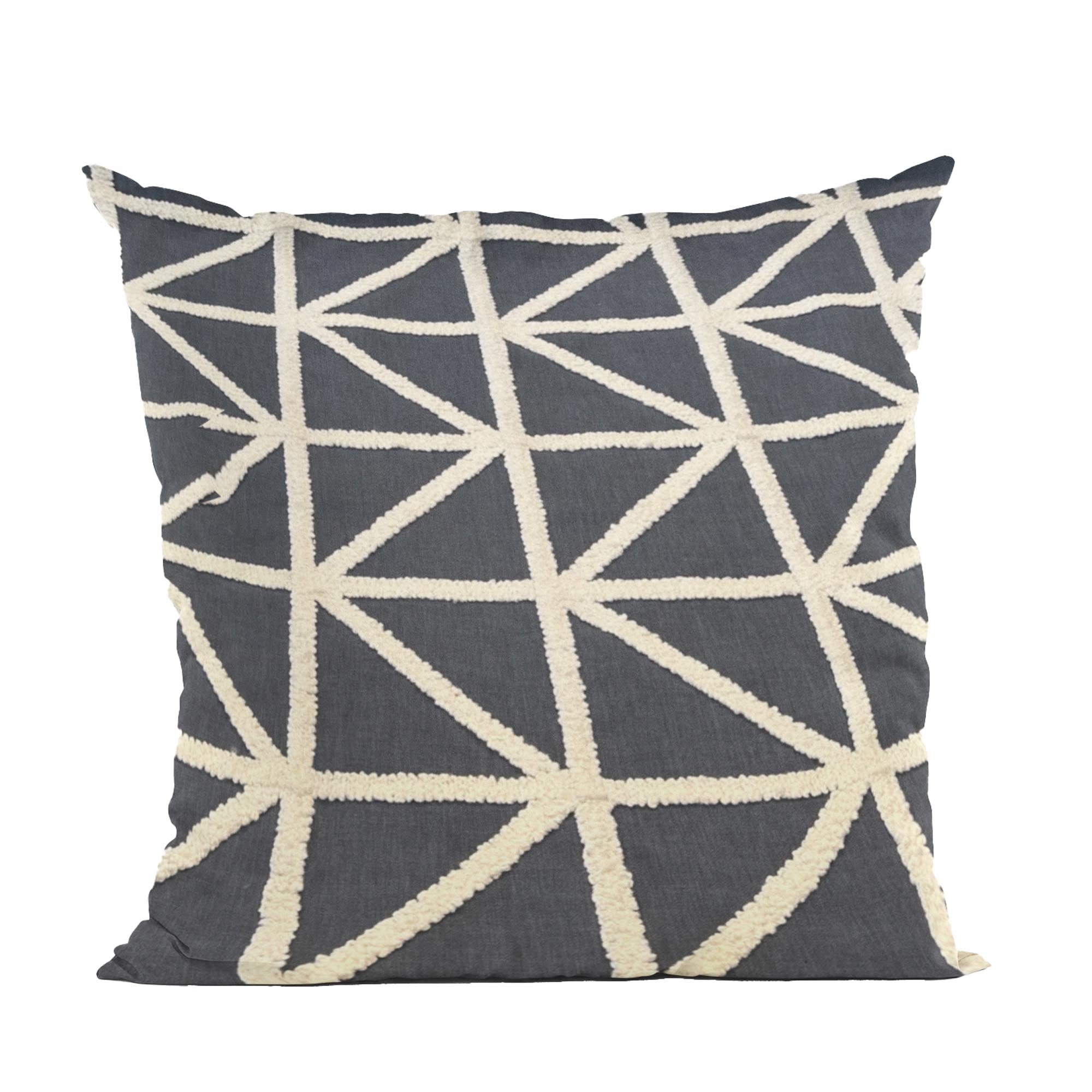 Plutus Black Beige Midnight Luxe Diamonds Luxury Throw Pillow-0