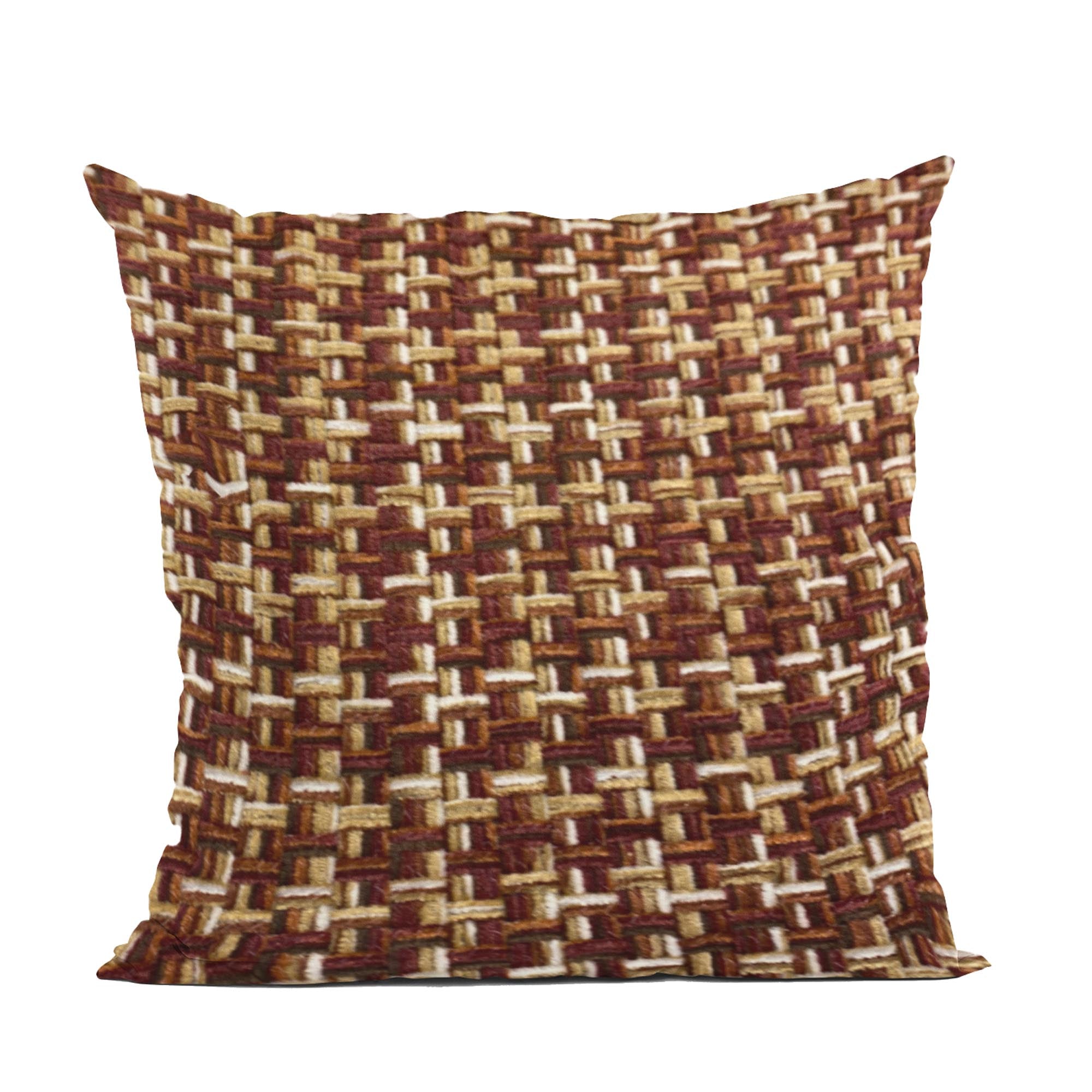 Plutus Brown Beige Earthy Houndstooth Houndstooth Luxury Throw Pillow-0